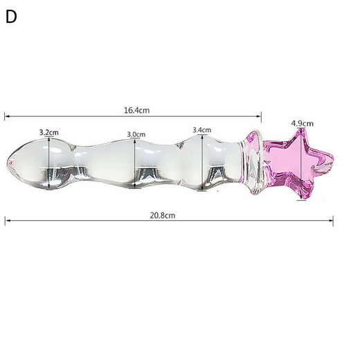 Glass Dildo Dong Wand Thruster Butt Anal Plug Beads Vaginal Adult Sex Toy New