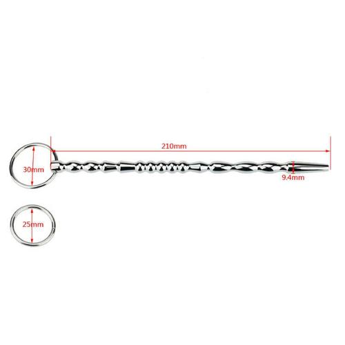 Thick Solid Urethral Sound Ribbed Penis Plug Cock Steel Catheter Rod Sex Toy NEW