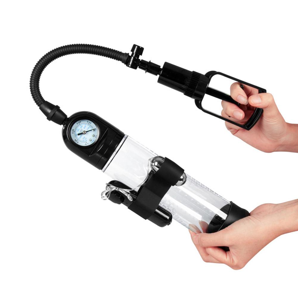 Penis Pump Vacuum Suction Enlarger Gauge Large Penis Extender Pump Sex Toy NEW