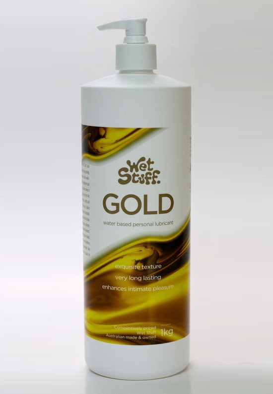 Wet Stuff GOLD Sex Personal Lubricant Pump Bottle Tube Sex Water Based Lube NEW