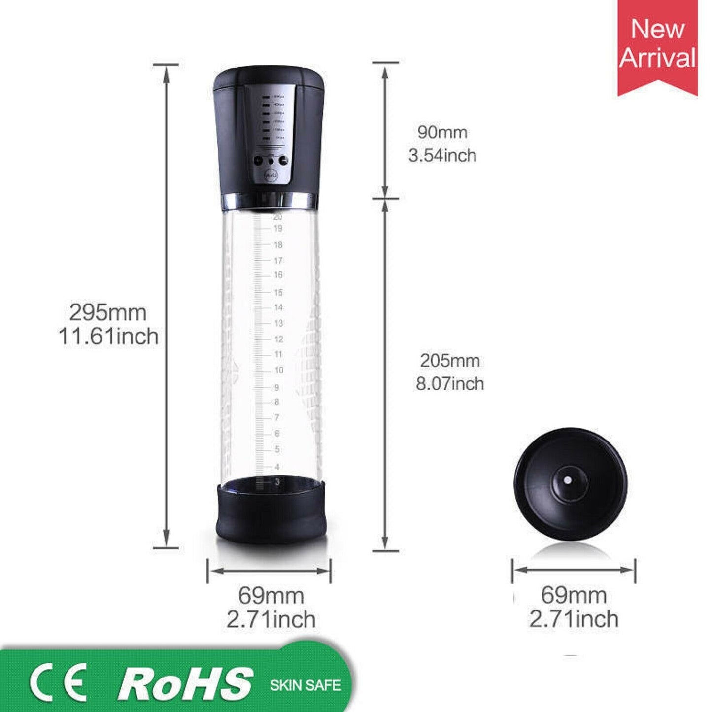 Electric Vacuum Pump Enlarger Male Penis Cock Erection Stretcher Extender NEW