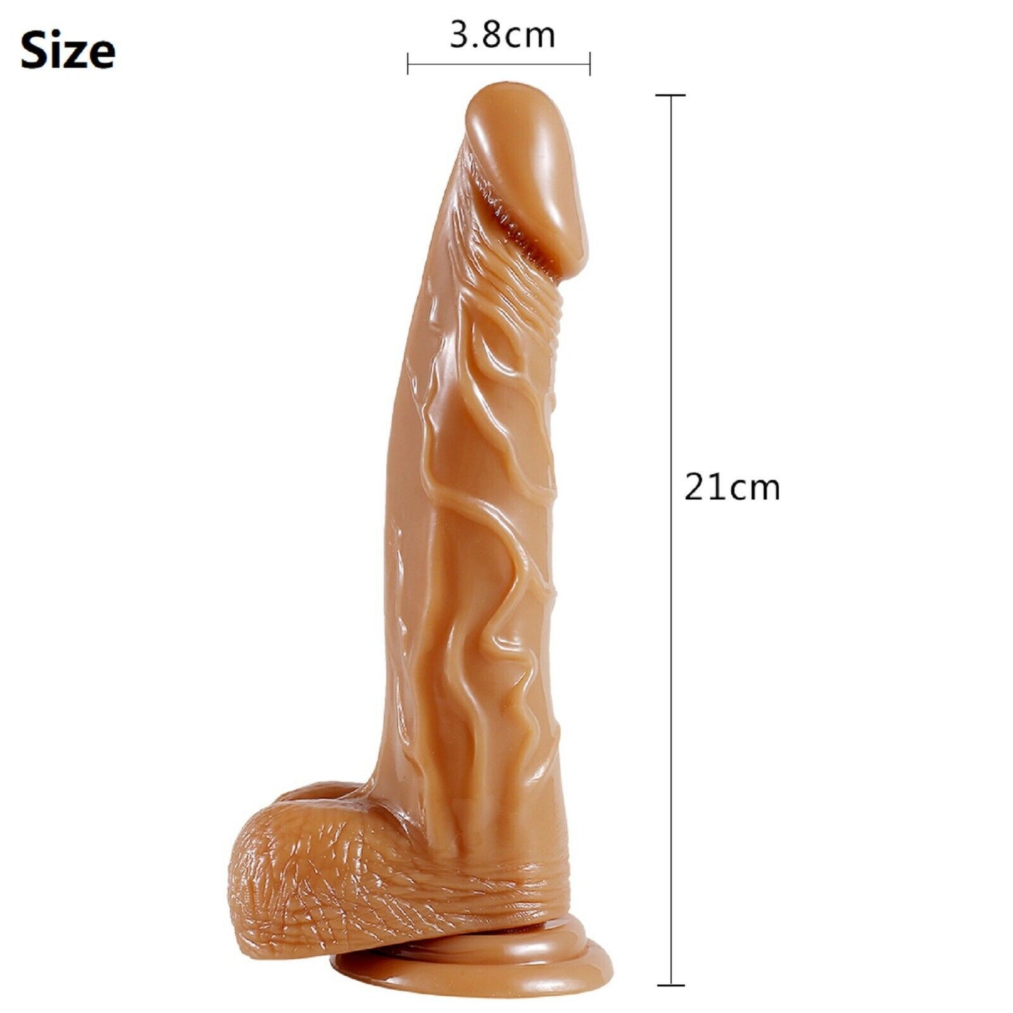 8.3" Dildo Dong Large Realistic Penis Cock Balls Viginal Suction Cup Sex Toy New