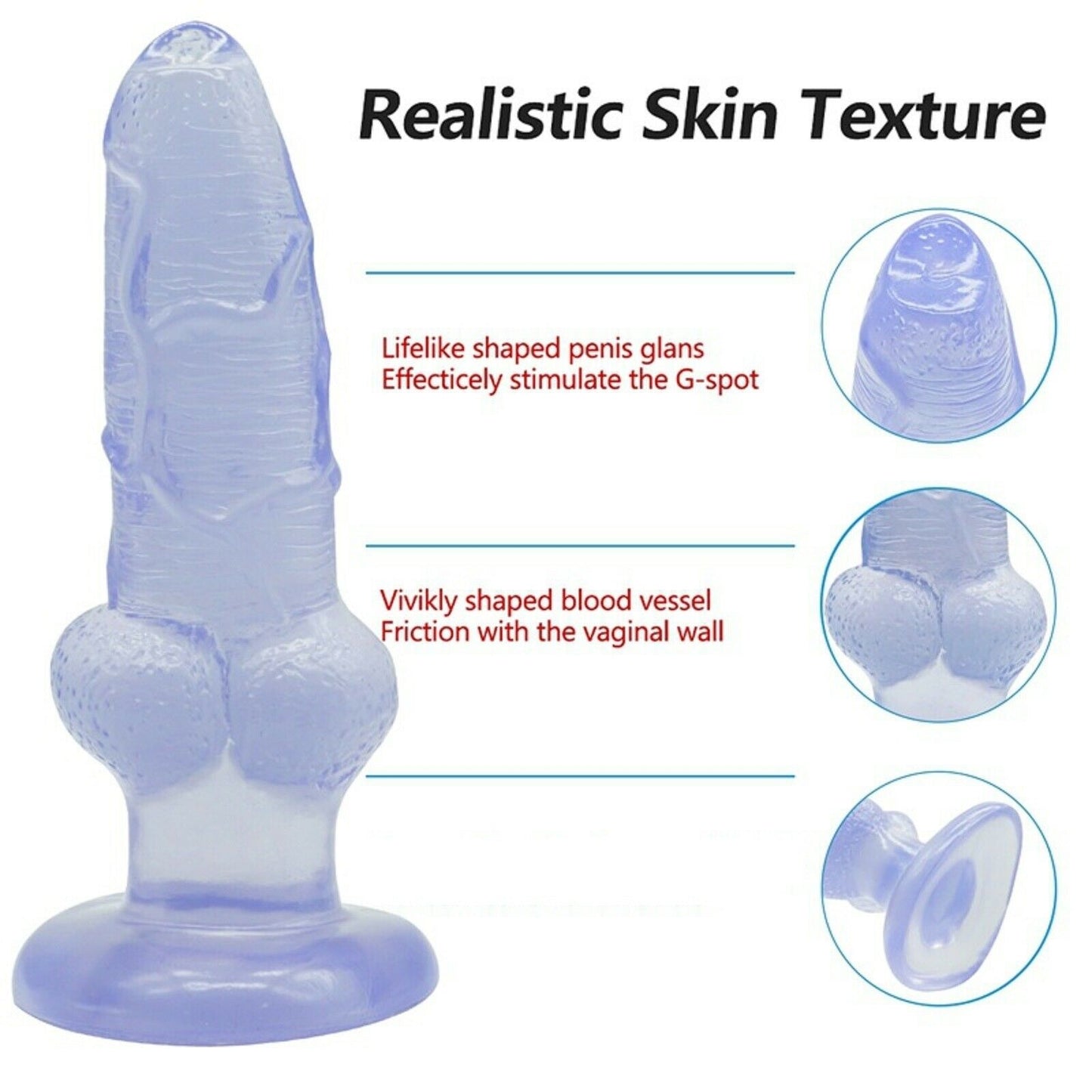 8.1" Realistic Dildo Dong Fantasy Monster FAT MASSIVE Anal Adult BDSM Sex Toy