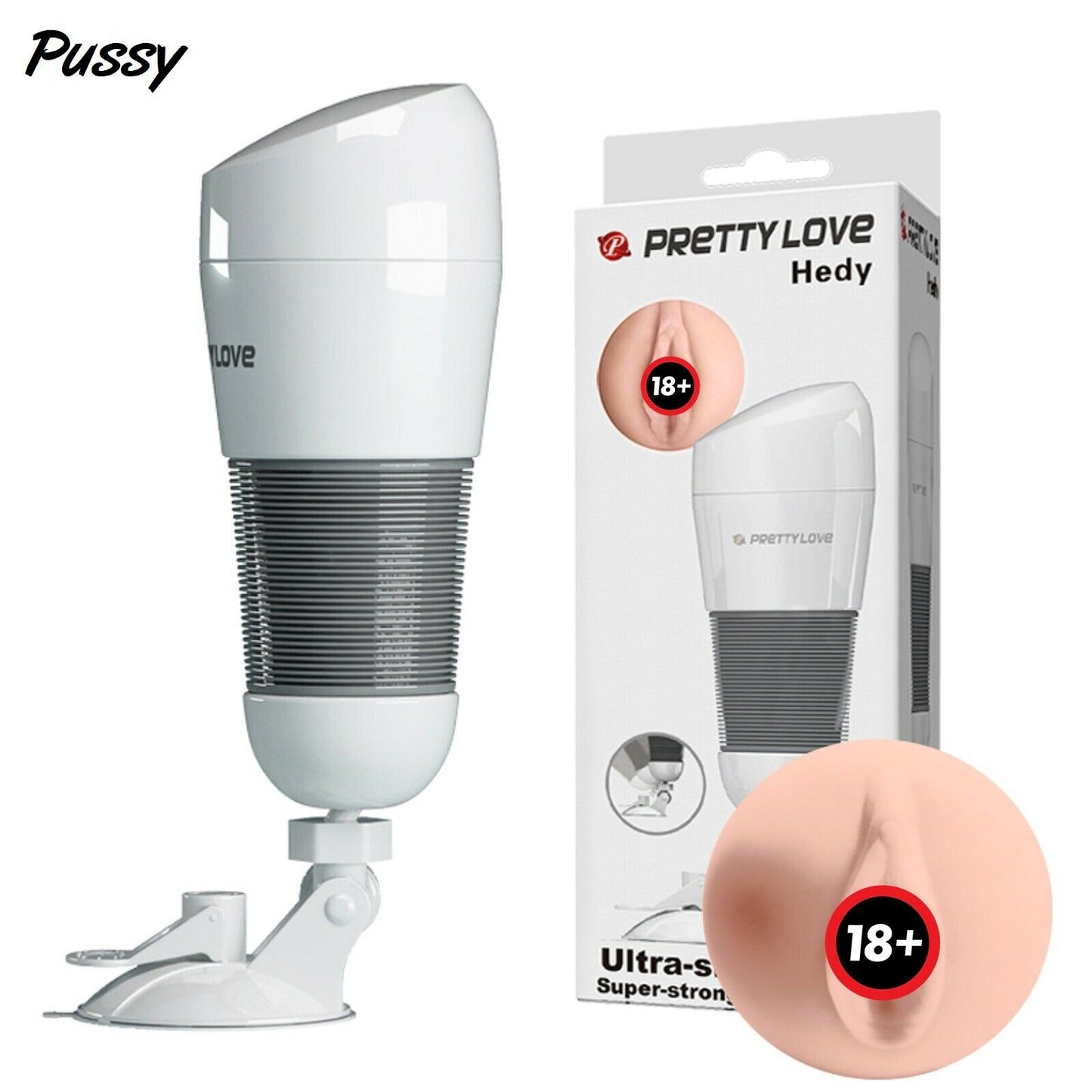 Male Masturbator Pussy Anal Oral Vagina Stroker Hands Free Suction Cup Sex Toy