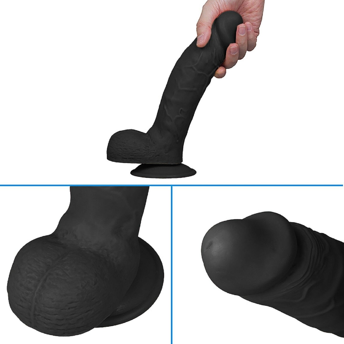 9.4" BIG Dildo Dong Realistic Penis Cock Massive Thick Suction Cup HUGE Sex Toy