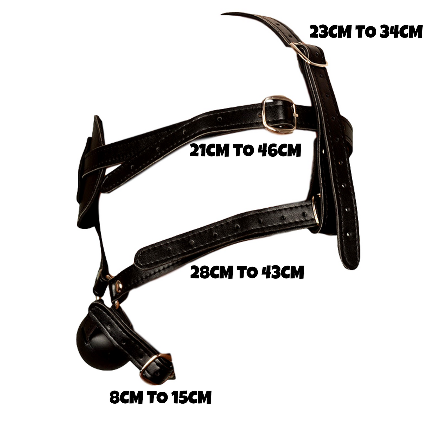 BDSM Bondage Mouth Gag Ball Blindfold Fetish Set Full Head Harness Sex Toy NEW