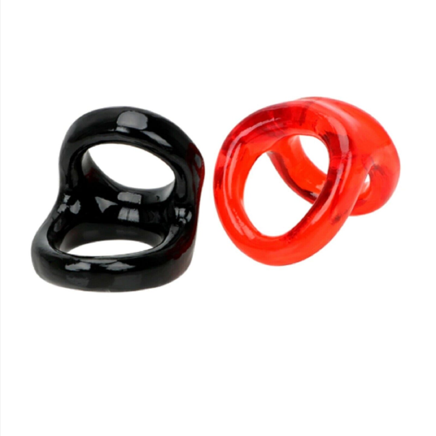 Double Cock Ring Bigger Erection Penis Delay Ejaculation Male Silicone Sex Toy