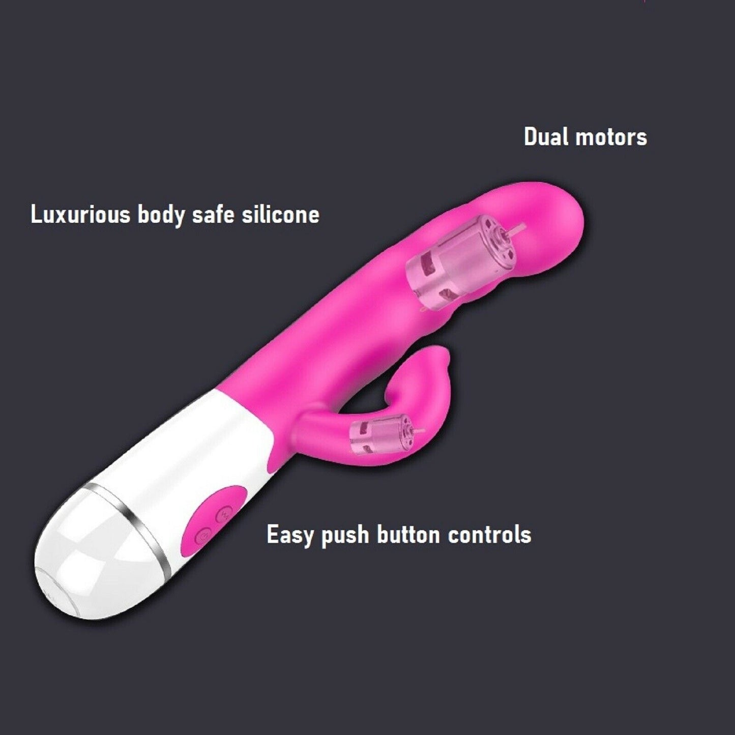 10" Large Rabbit Vibrator Big Dildo Clit G-spot Clit Stimulator Female Sex Toy