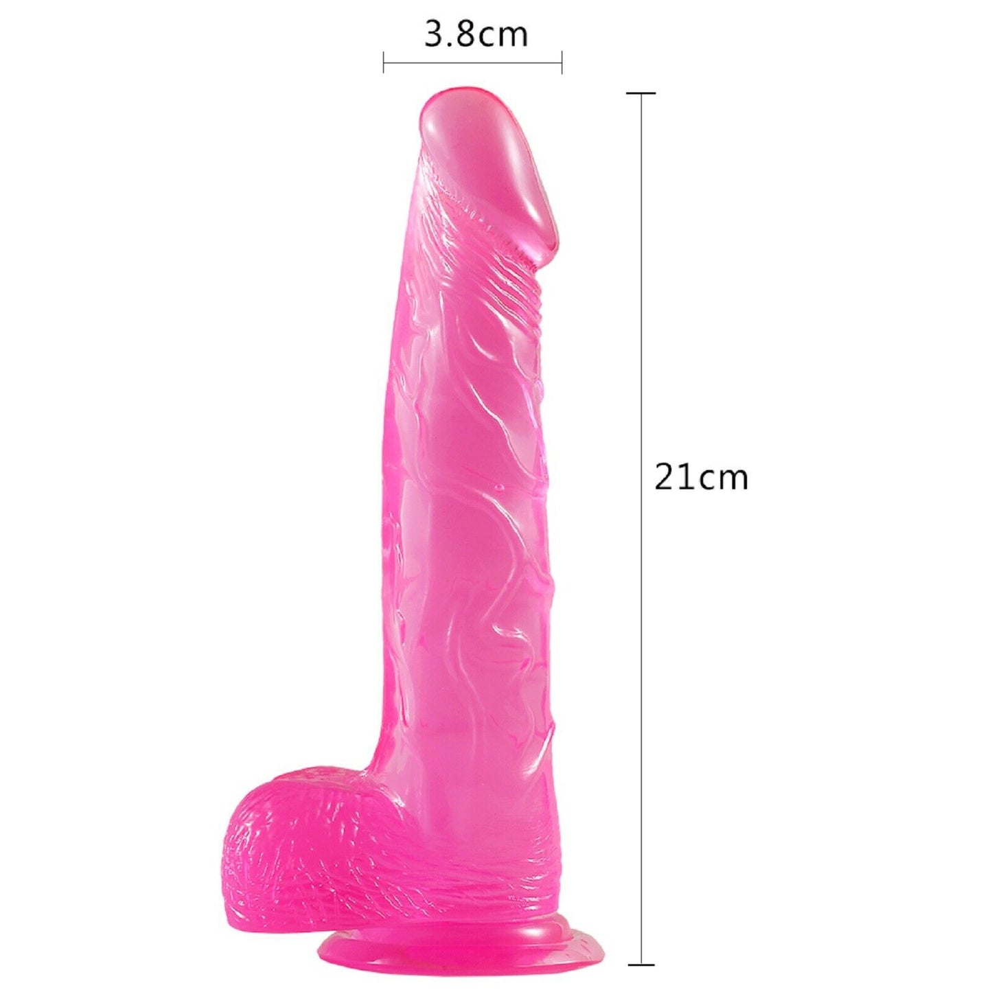 8.3" Dildo Dong Large Realistic Penis Cock Balls Viginal Suction Cup Sex Toy New