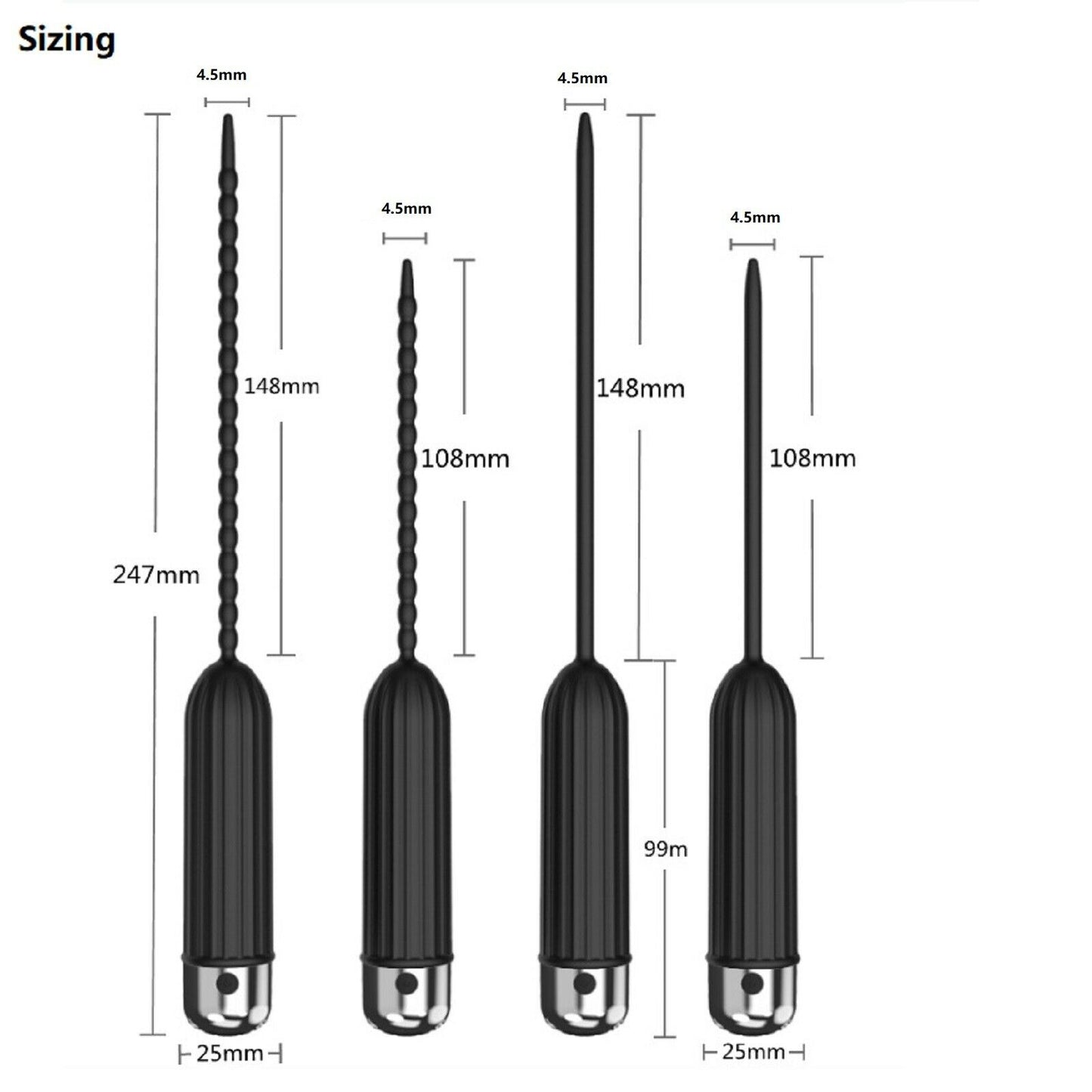 Vibrating Urethral Sound Male Masturbator Penis Plug Vibrator 10 Mode Sex Toy