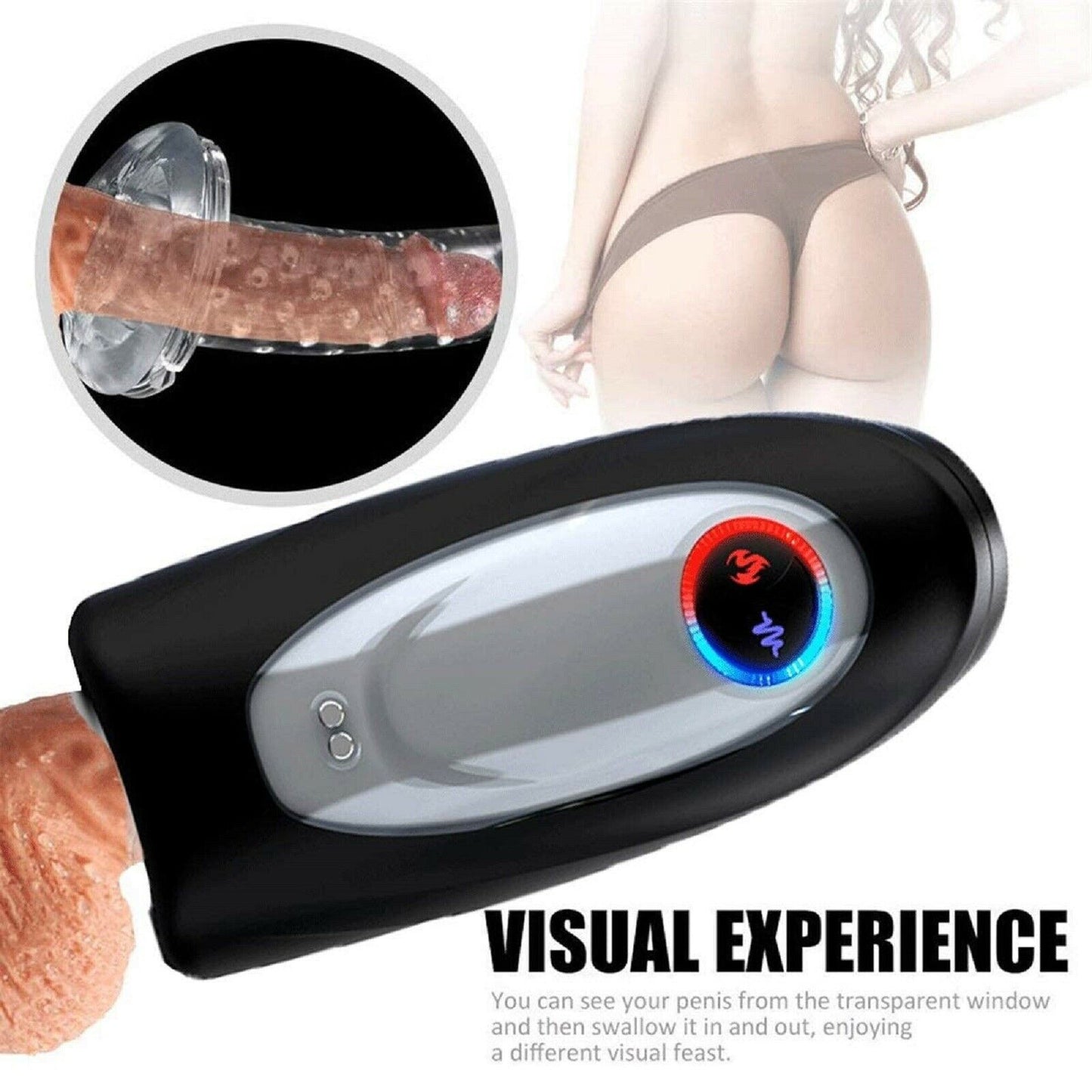 Stroker Vibrating Male Masturbator Heating Penis Oral Vibrator Trainer Sex Toy
