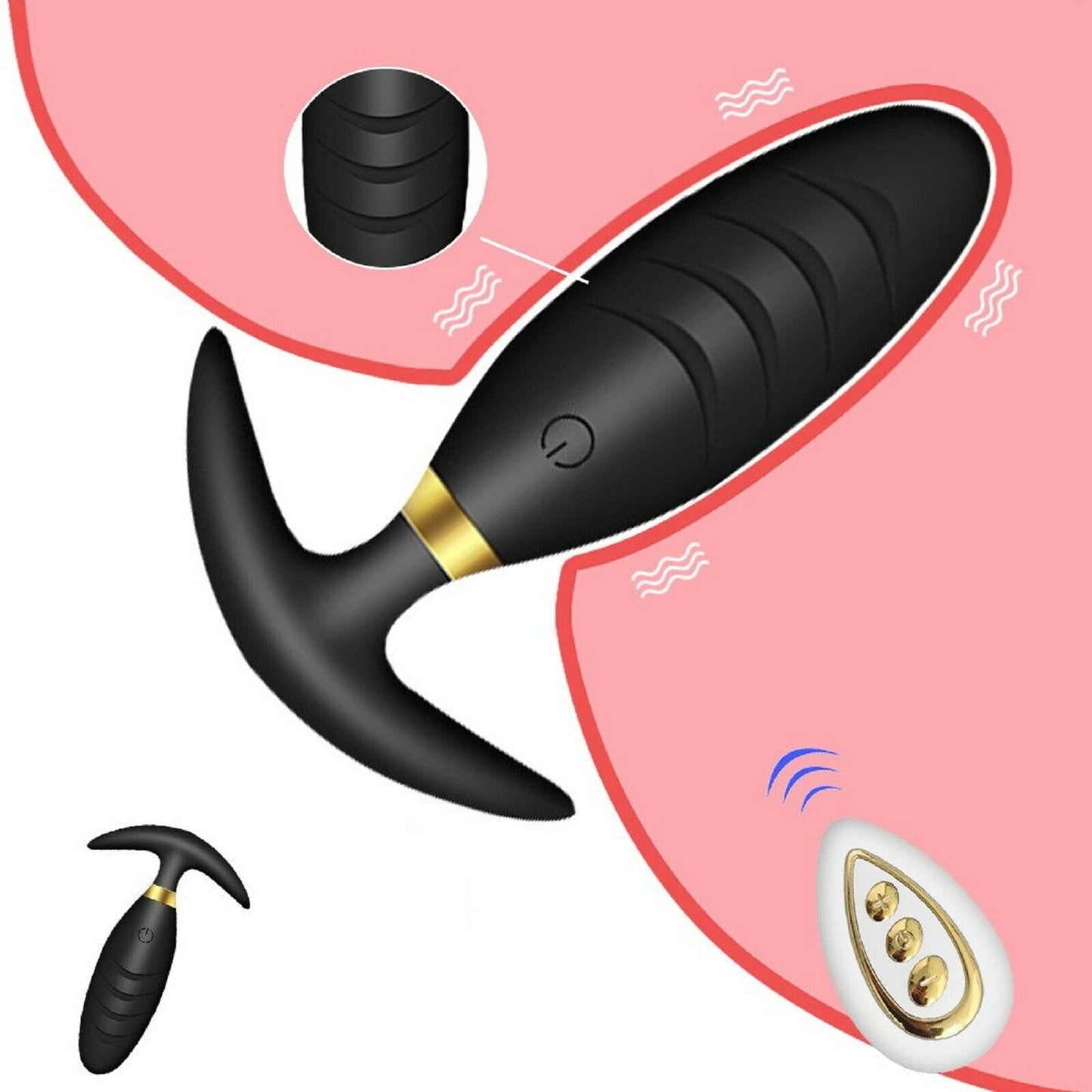Anal Butt Plug Vibrator Prostate Massager Remote Control Rechargeable Sex Toy