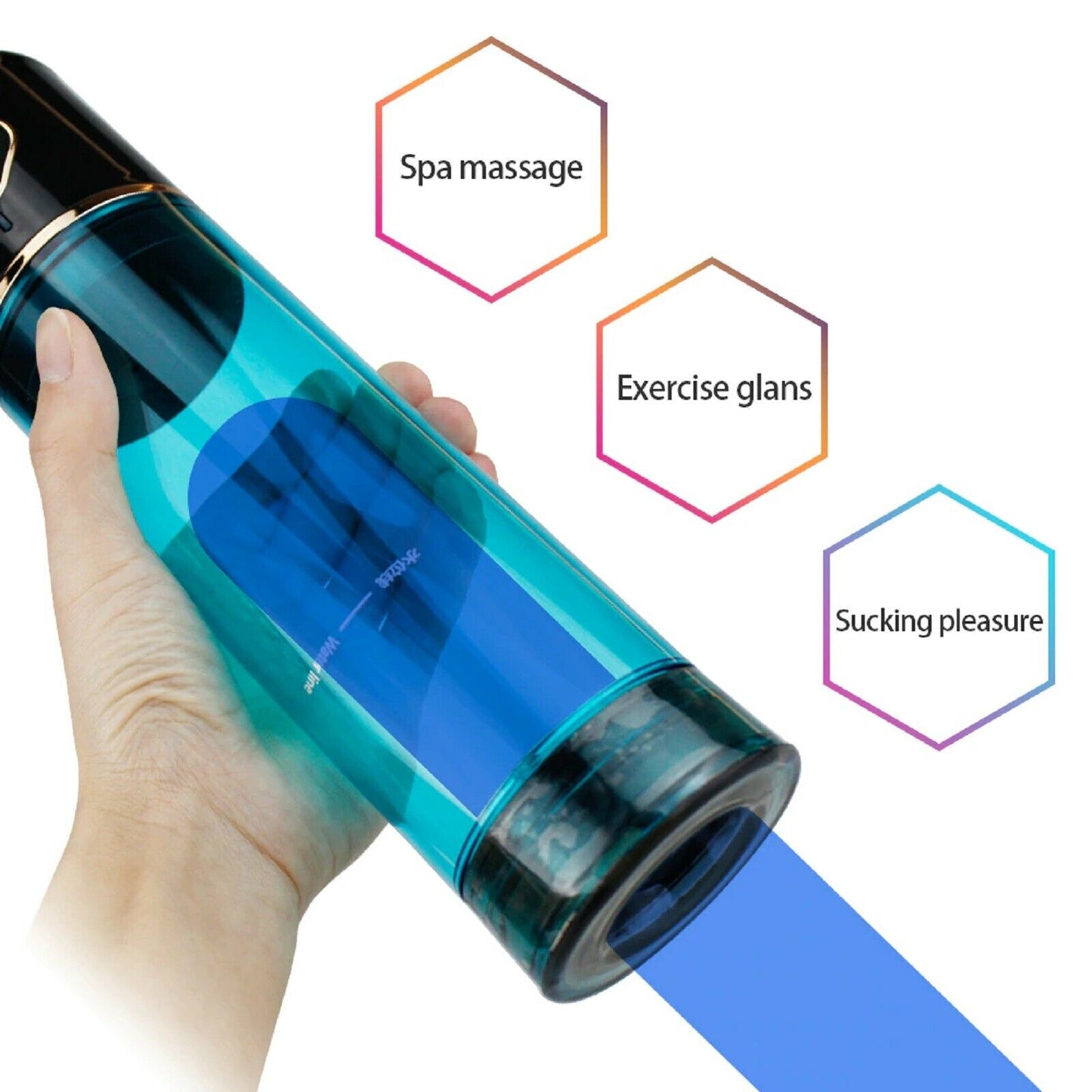 Rechargeable Vacuum Water Hydro Pump Enlarger Male Penis Cock Erection Stretcher