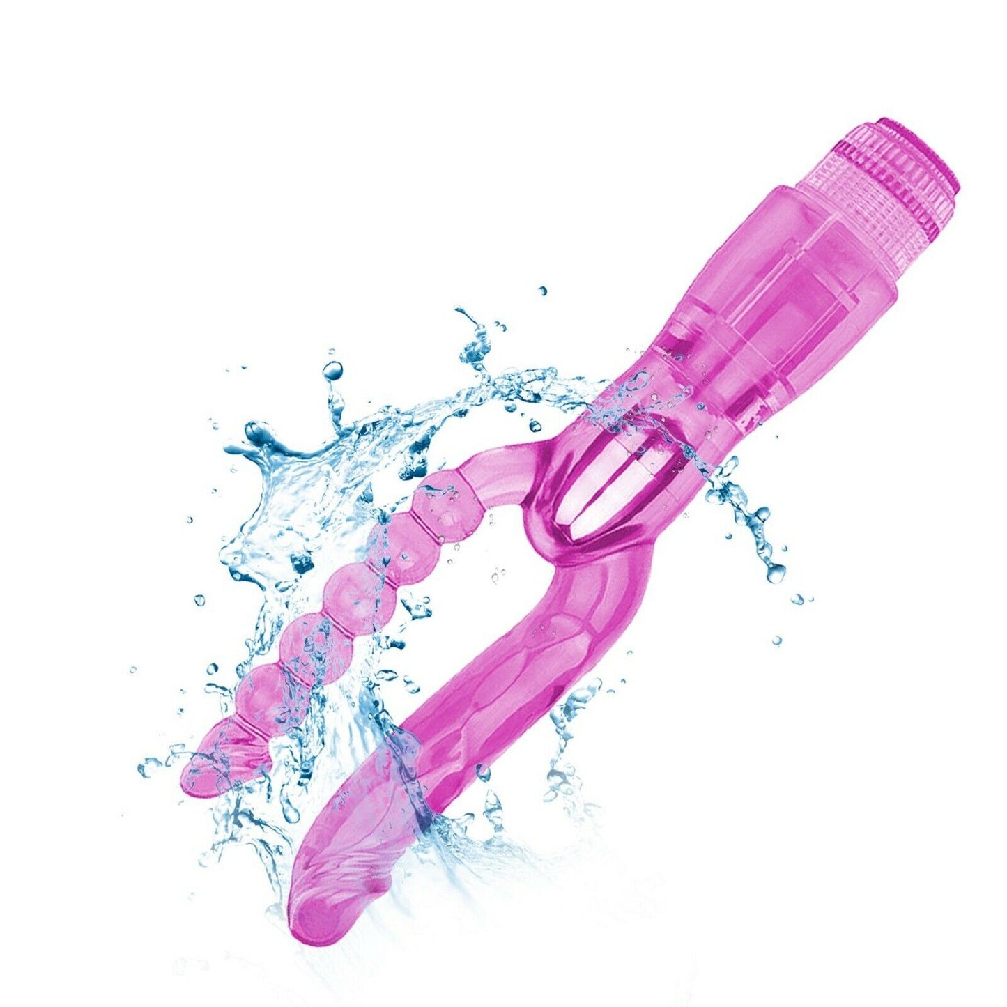 Double Penetration Ended Vibrating Dildo Dong Vibrator Anal G-Spot Sex Toy New