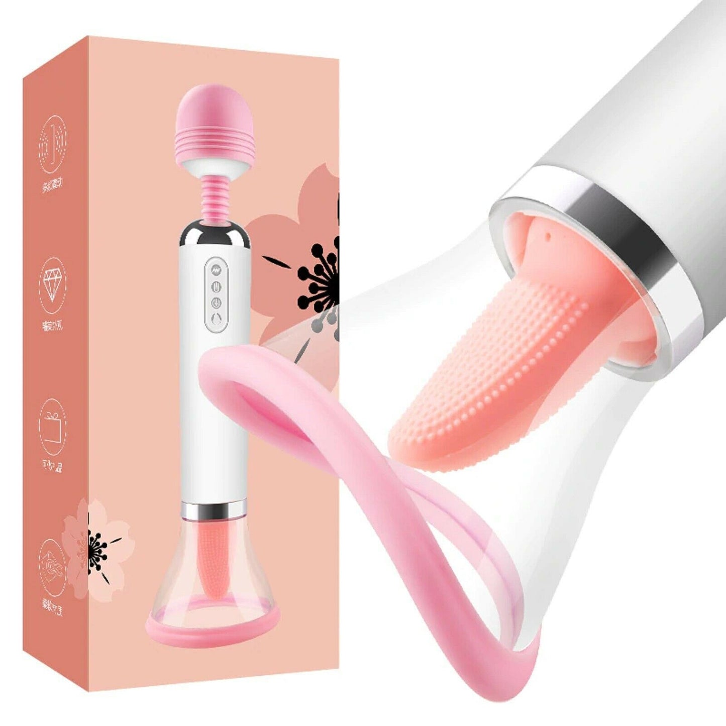 Big Dildo Wand Vibrator Clit Sucking Licking Heating USB Pussy Pump Sex Toy NEW