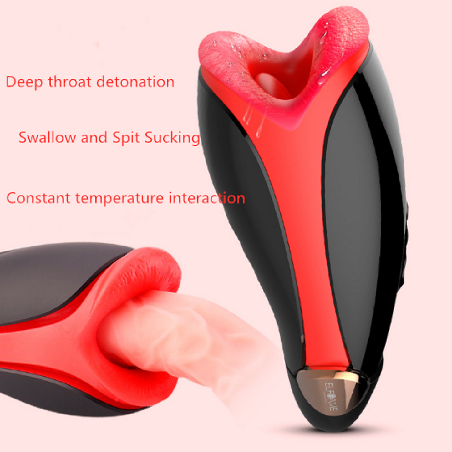 Male Masturbator Cup Auto Heat Vibrating Oral Masturbation Stroker Mens Sex Toy
