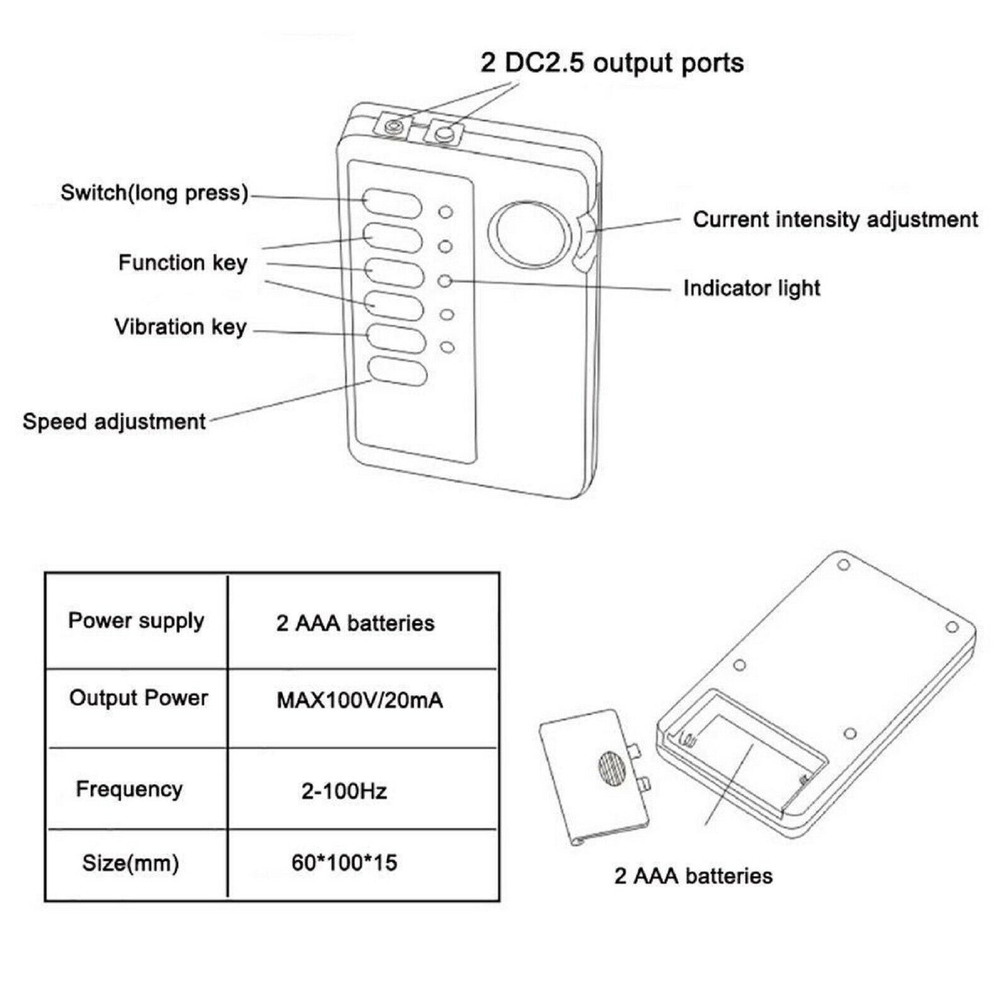Electro Kit E Stim Electric Shock Therapy Anal Beads Butt Plug Nipple Clamps Kit