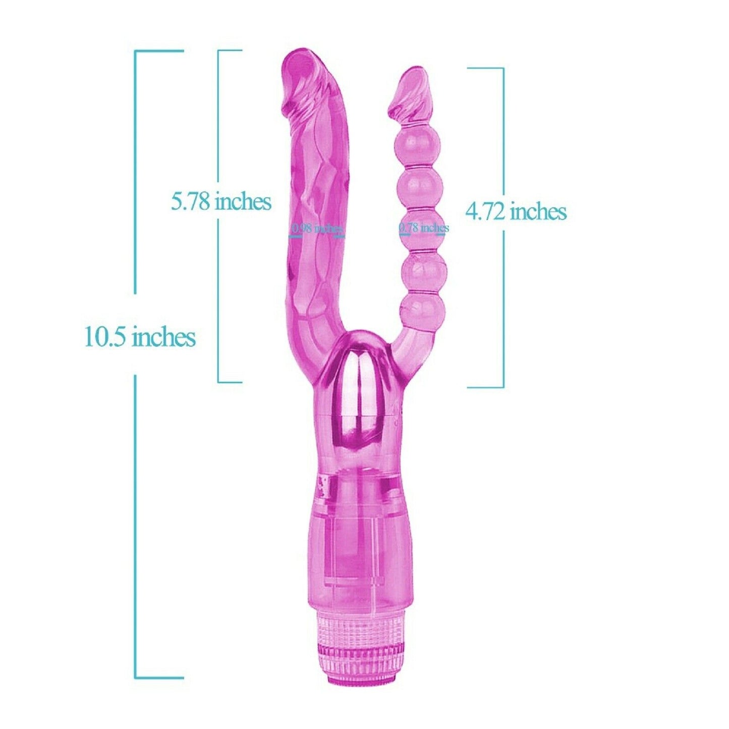 Double Penetration Ended Vibrating Dildo Dong Vibrator Anal G-Spot Sex Toy New