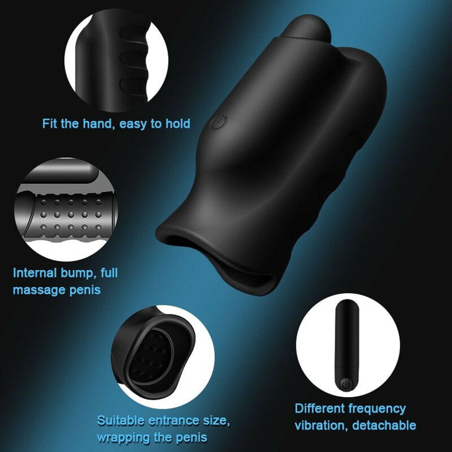Vibrating Male Masturbator Stroker Rechargeable Penis Vibrator Trainer Sex Toy