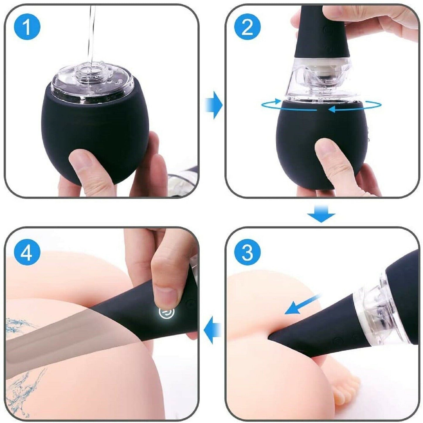 Electric Auto Douche Enema Pump Anal Vaginal Colon Rectal Enema Bulb Sex Cleaner