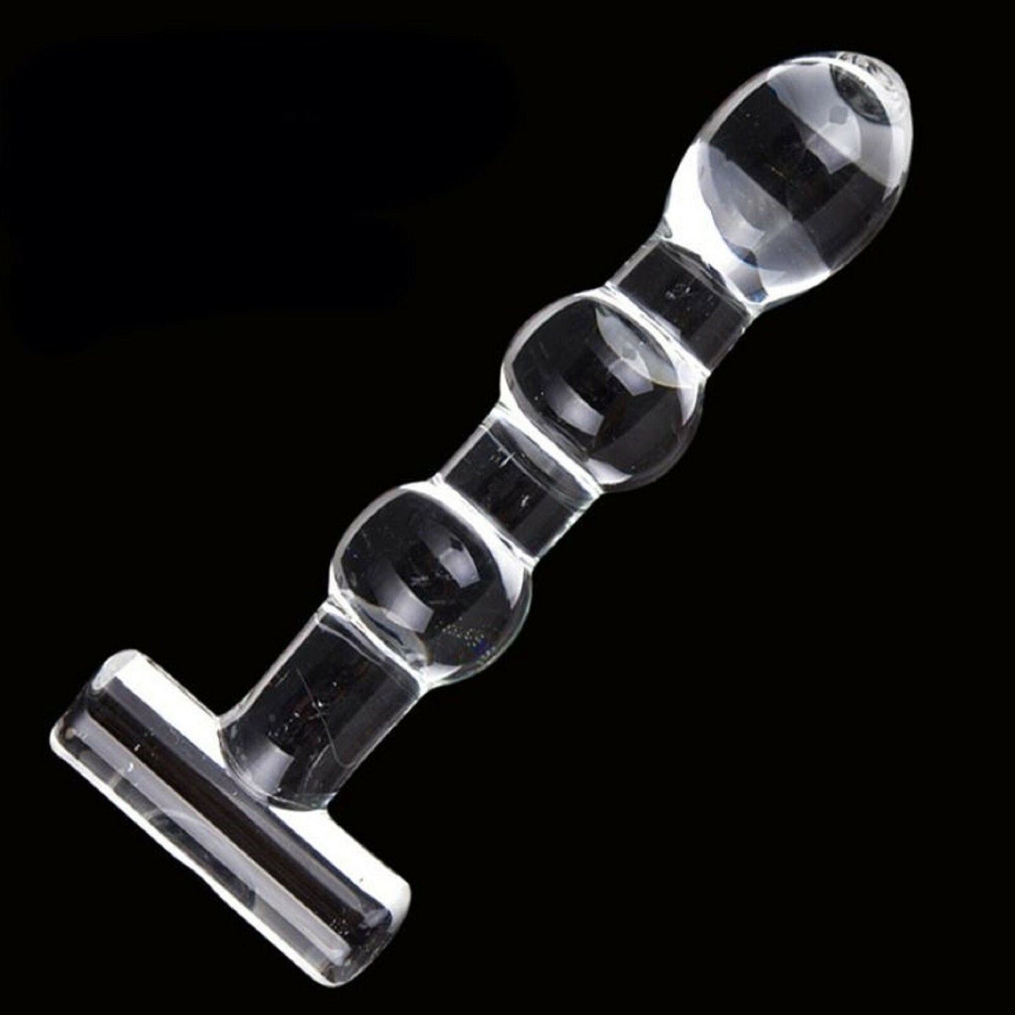Glass Anal Butt Plug G-Spot Crystal Dildo Dong Anal Beads Adult/Sex Toy NEW