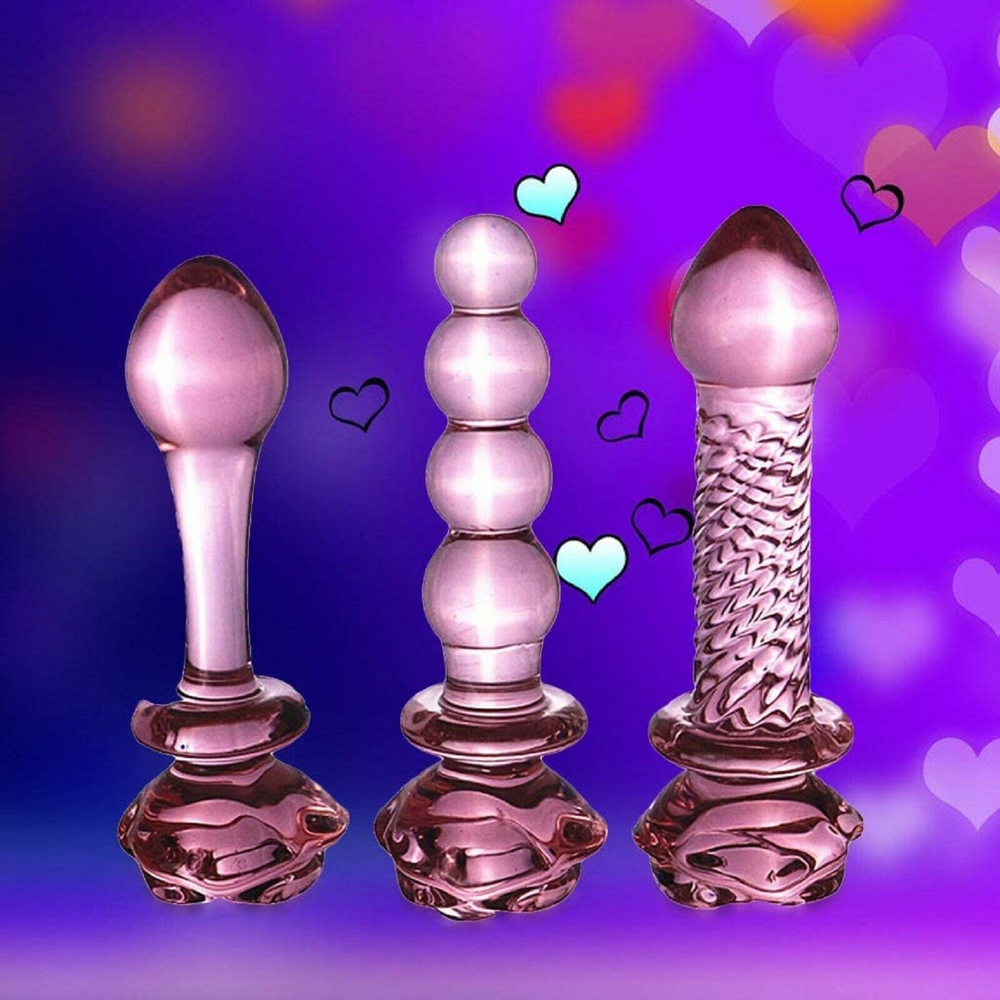 Rose Crystal Glass Anal Plug Dildo Dong Thruster Butt Anal Beads Adult Sex Toy