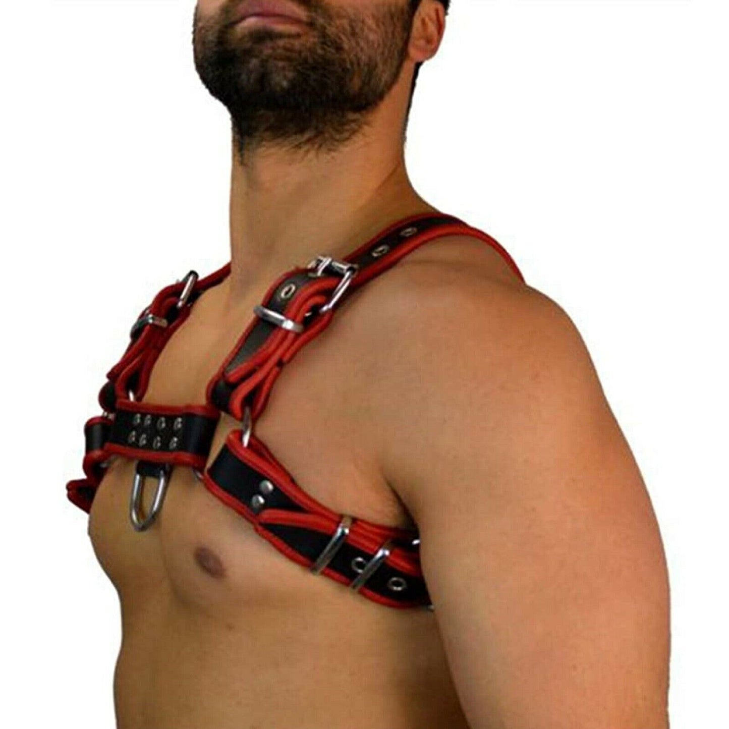 Mens Chest Harness Faux Leather BDSM Pup Play Strap Clubwear Gay Adult Sex Toy