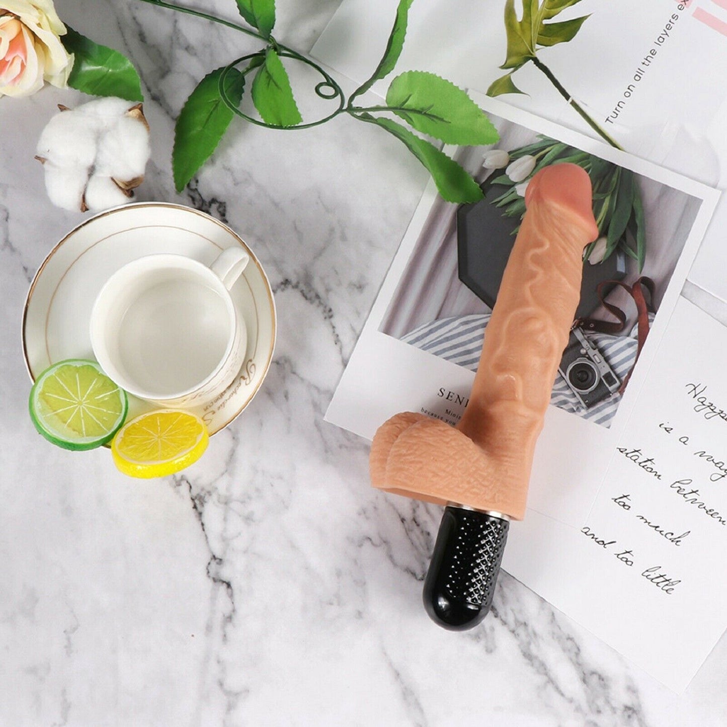 9.5" Large Realistic Dildo Vibrator Big Dong G-spot Clit Anal Vibrating Sex Toy