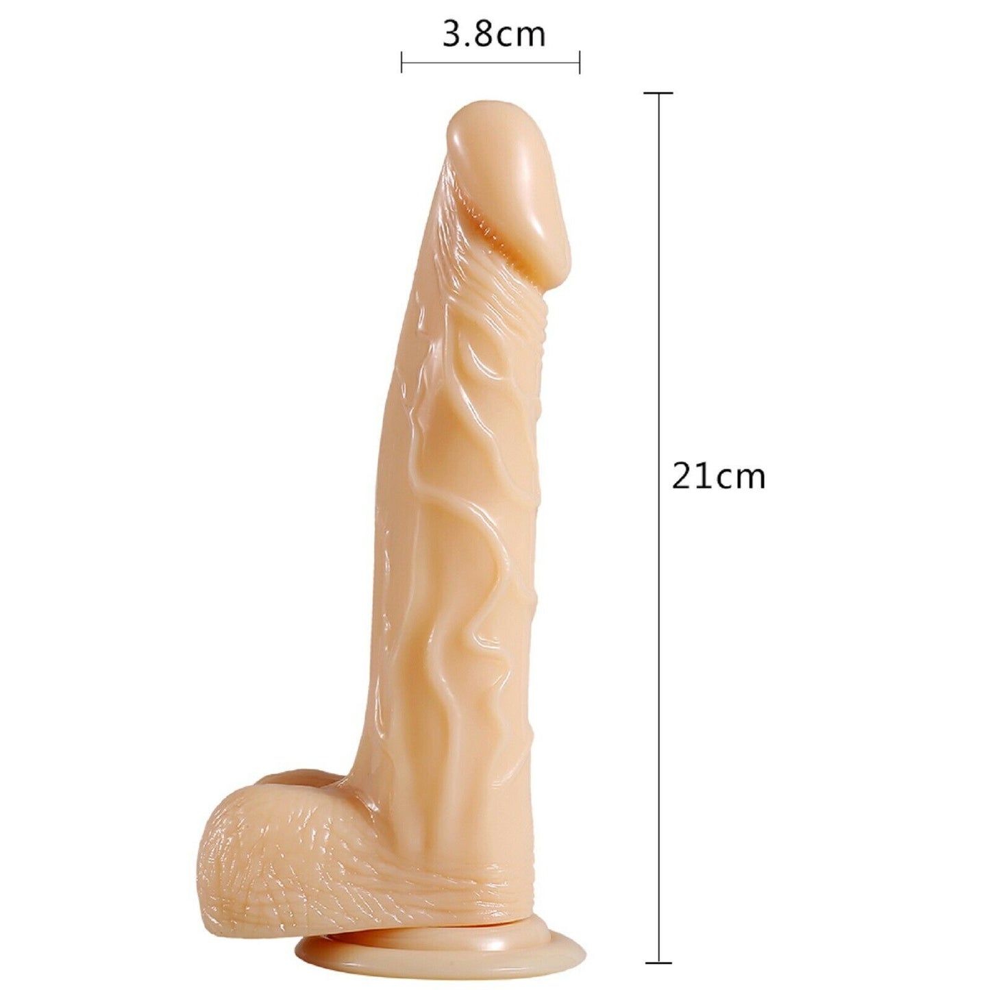 8.3" Dildo Dong Large Realistic Penis Cock Balls Viginal Suction Cup Sex Toy New