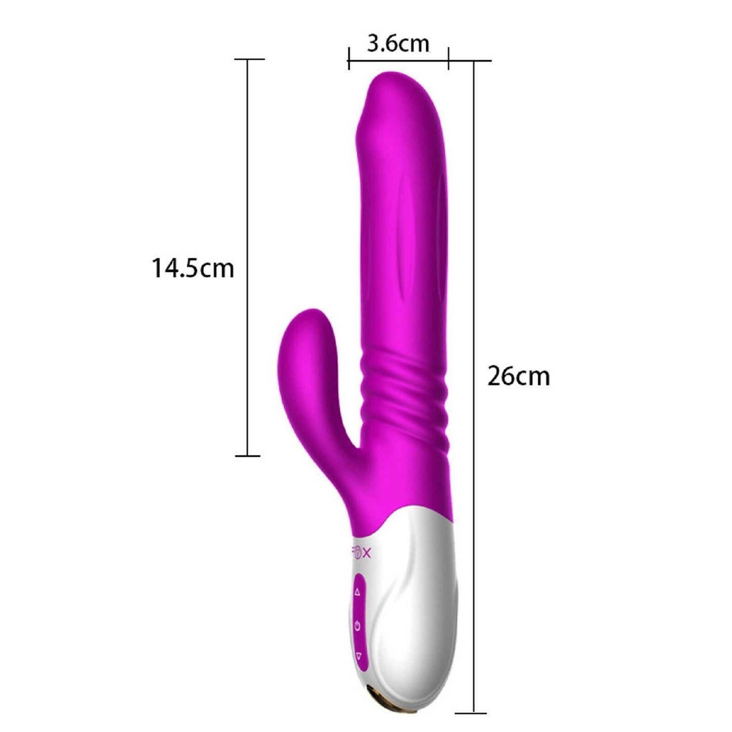 Expanding Thrusting Rabbit Clit Vibrator Rechargeable Dildo Big Female Sex Toy