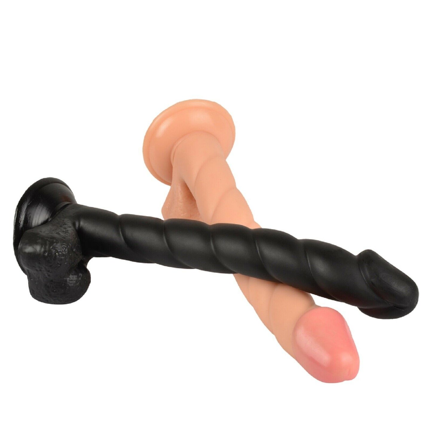 11.8" Realistic Spiral Big Dildo Dong Long Anal Plug Penis Huge Gay Sex Toy