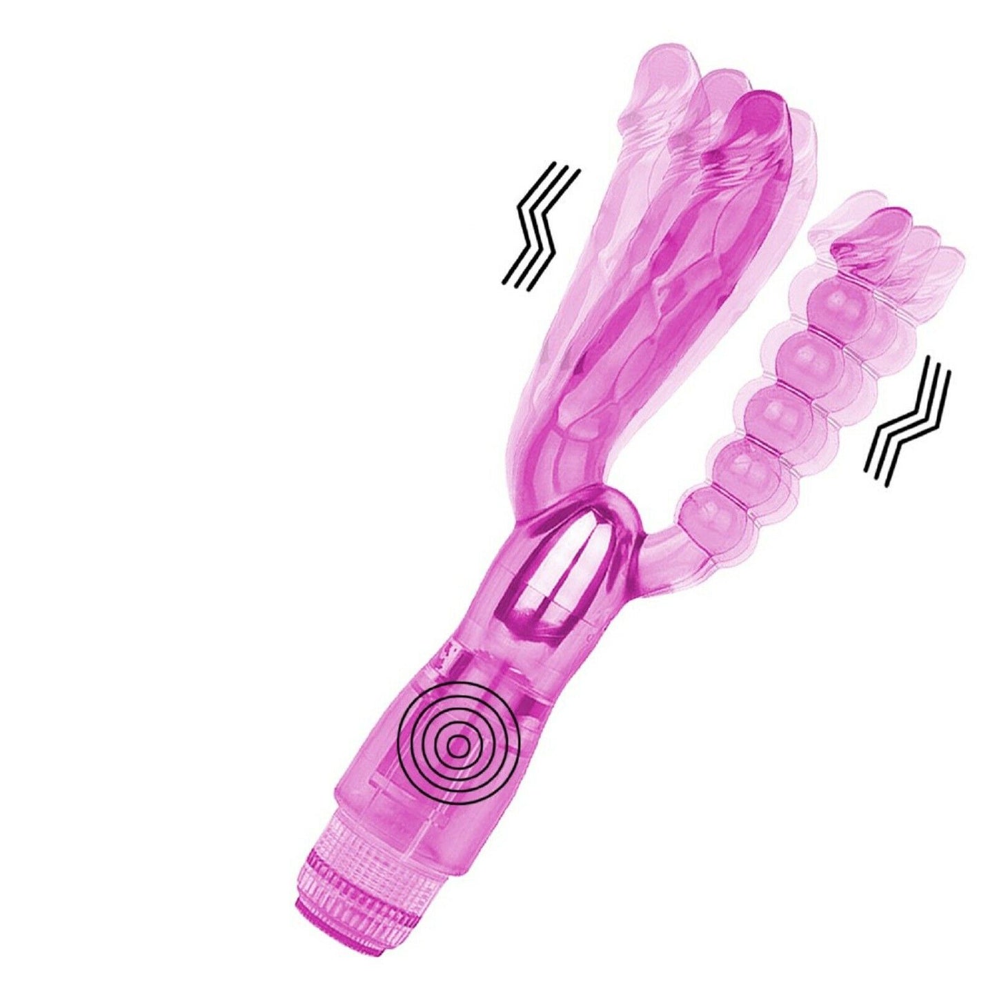 Double Penetration Ended Vibrating Dildo Dong Vibrator Anal G-Spot Sex Toy New