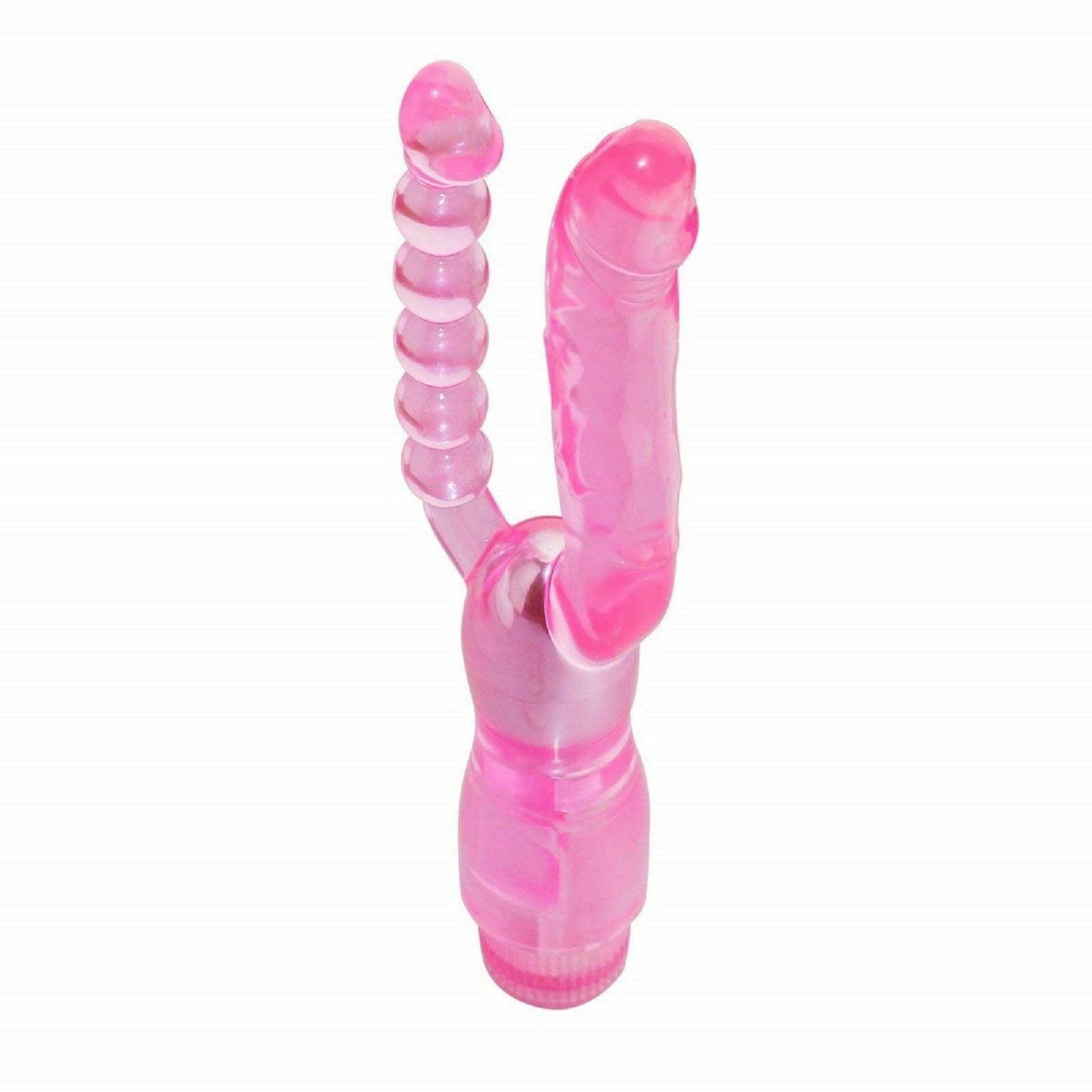Double Penetration Ended Vibrating Dildo Dong Vibrator Anal G-Spot Sex Toy New