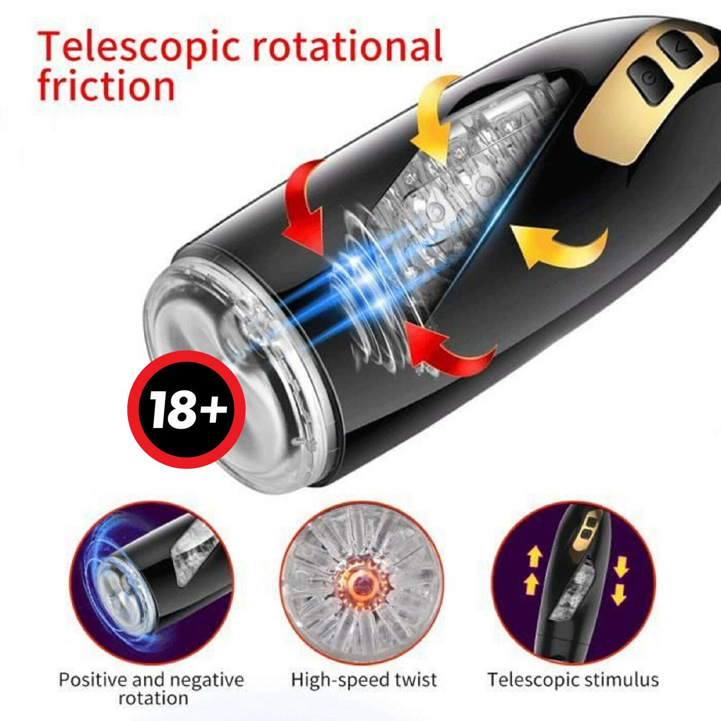 Auto Male Masturbator Pussy Automatic Telescopic Hands Free Masturbation Sex Toy