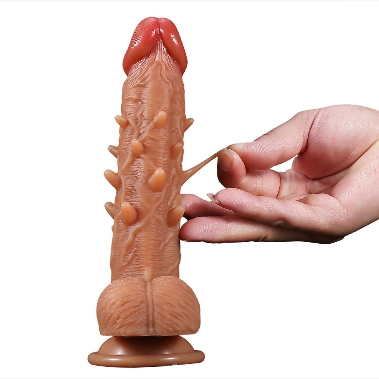 Realistic Dildo Dong Penis Cock Spiked Shaft Balls Viginal Anal Adult Sex Toy