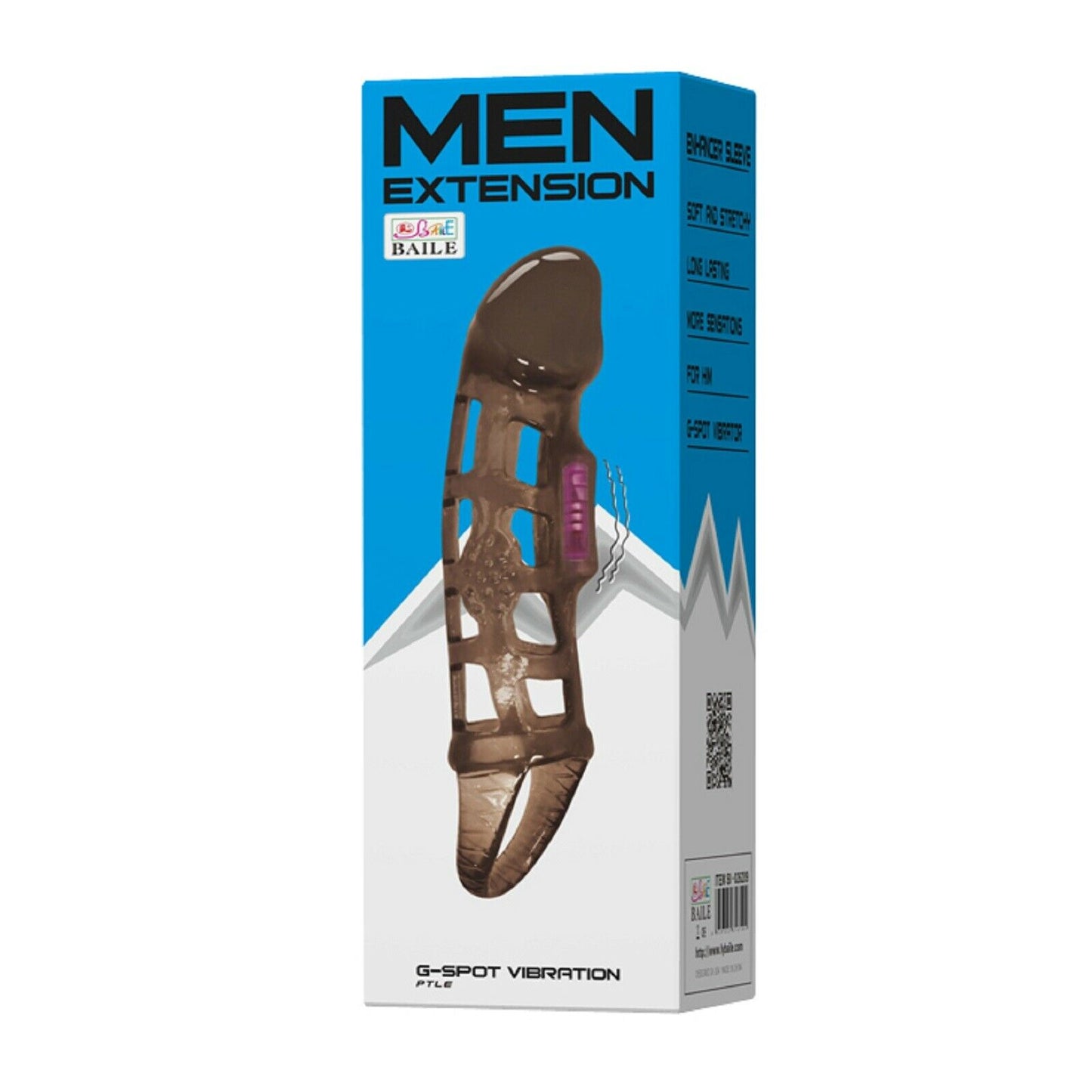 Vibrating Sleeve Penis Extender Cock Ring Delay Sleeve Extension Men Sex Toy New