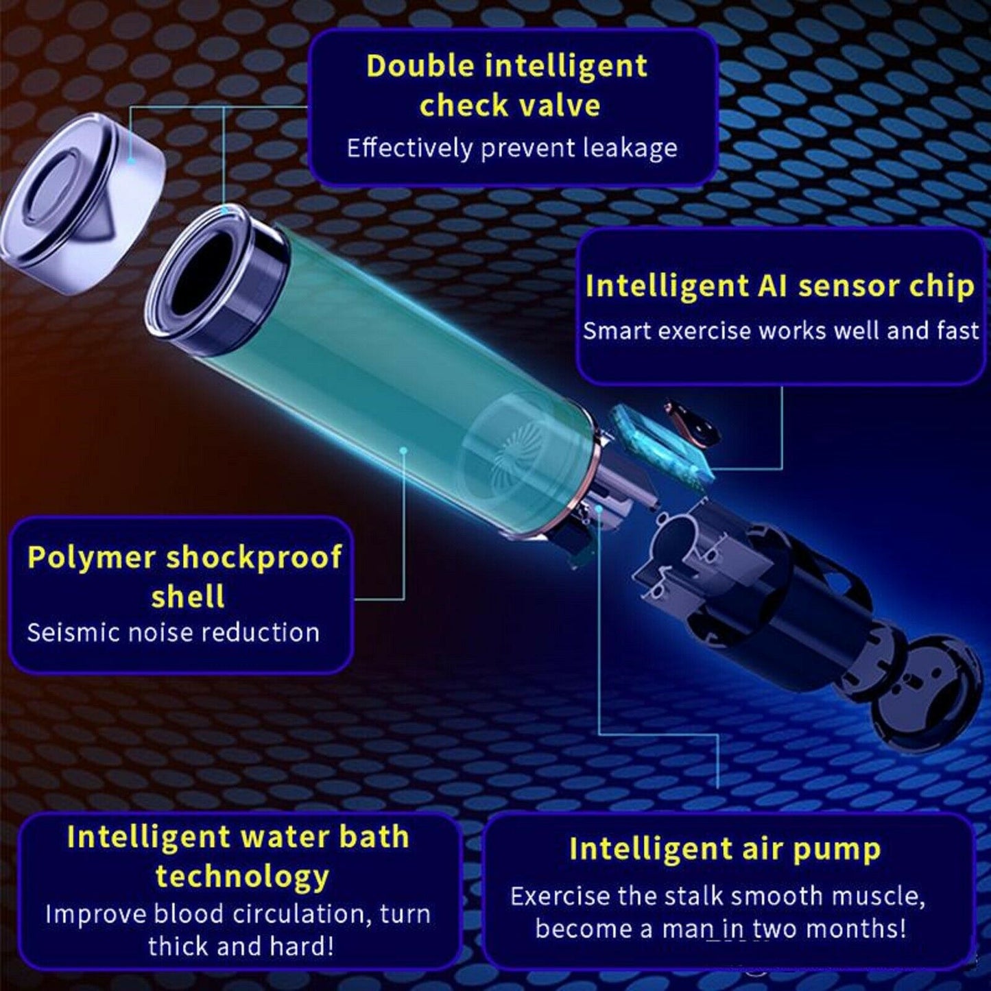 Rechargeable Vacuum Water Hydro Pump Enlarger Male Penis Cock Erection Stretcher