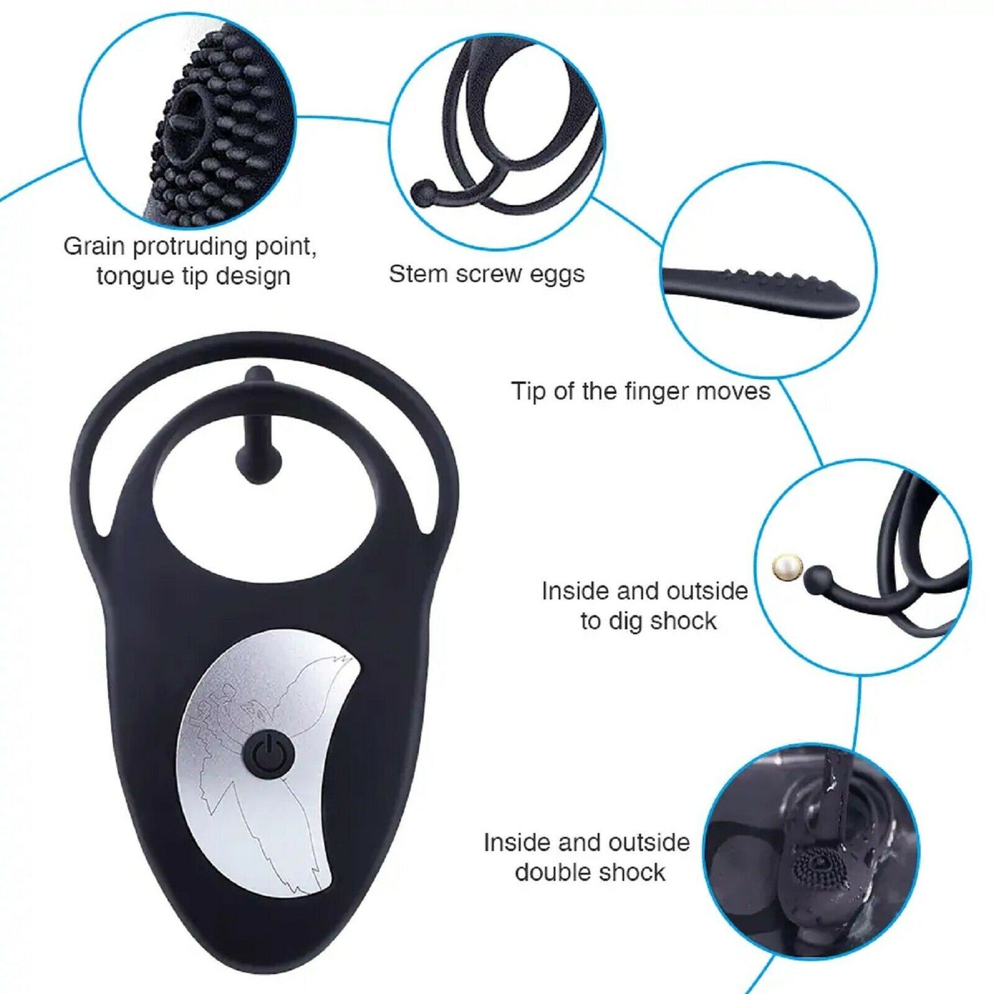 Vibrating Cock Balls Ring Vibe G-Spot Clit Penis Vibrator USB Massager Sex Toy