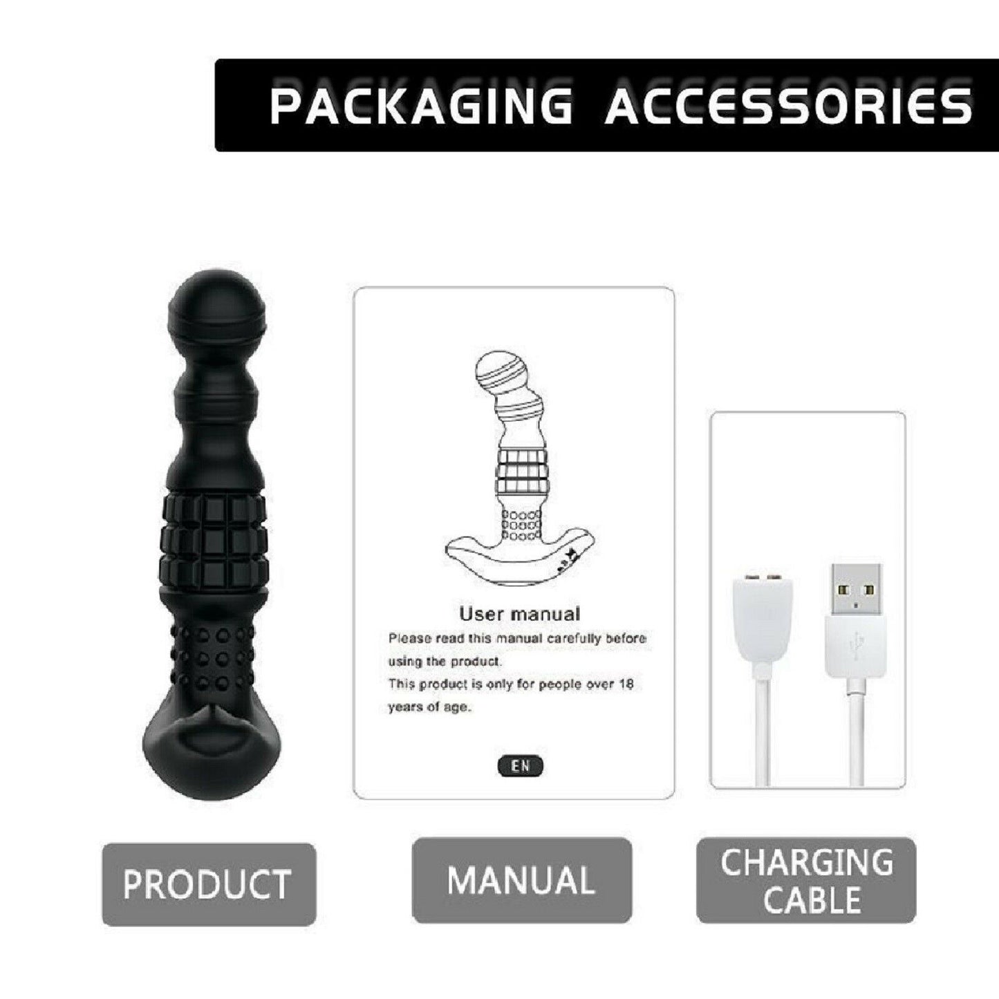 Male Vibrating Prostate Massager Remote Large Anal Plug Vibrator Mens Sex Toy