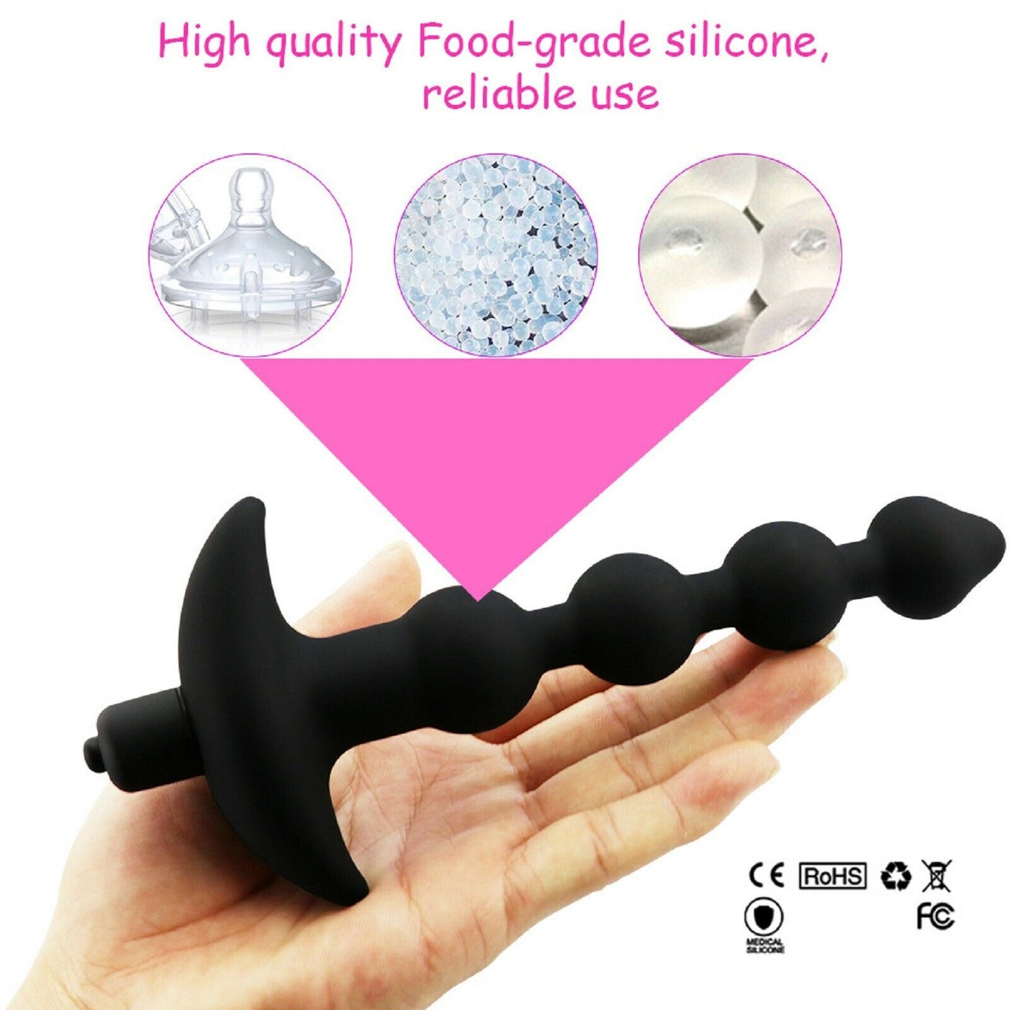 10 Speed Anal Vibrator Vibrating Anal Beads Prostate Massager Butt Plug Sex Toy