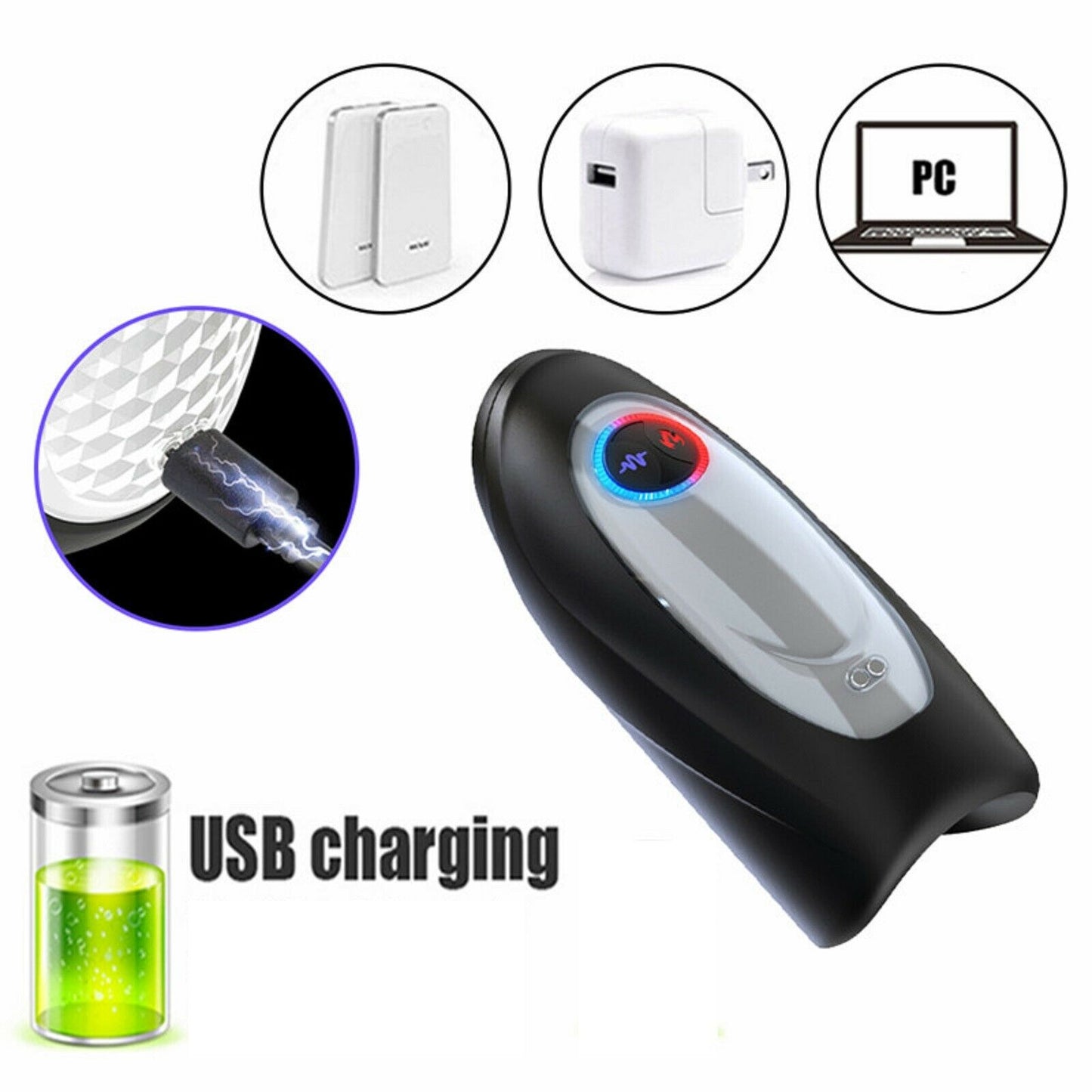 Stroker Vibrating Male Masturbator Heating Penis Oral Vibrator Trainer Sex Toy