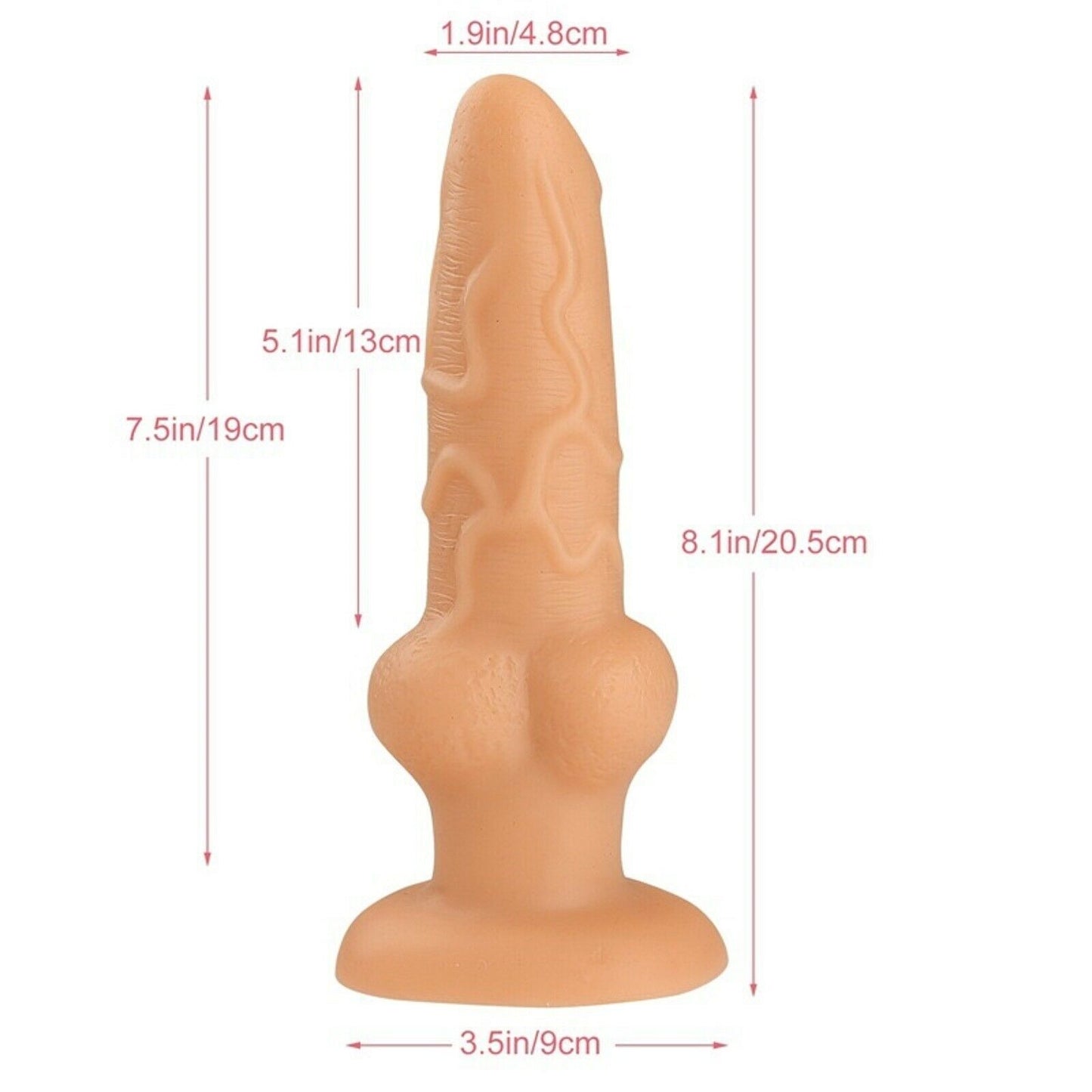 8.1" Realistic Dildo Dong Fantasy Monster FAT MASSIVE Anal Adult BDSM Sex Toy