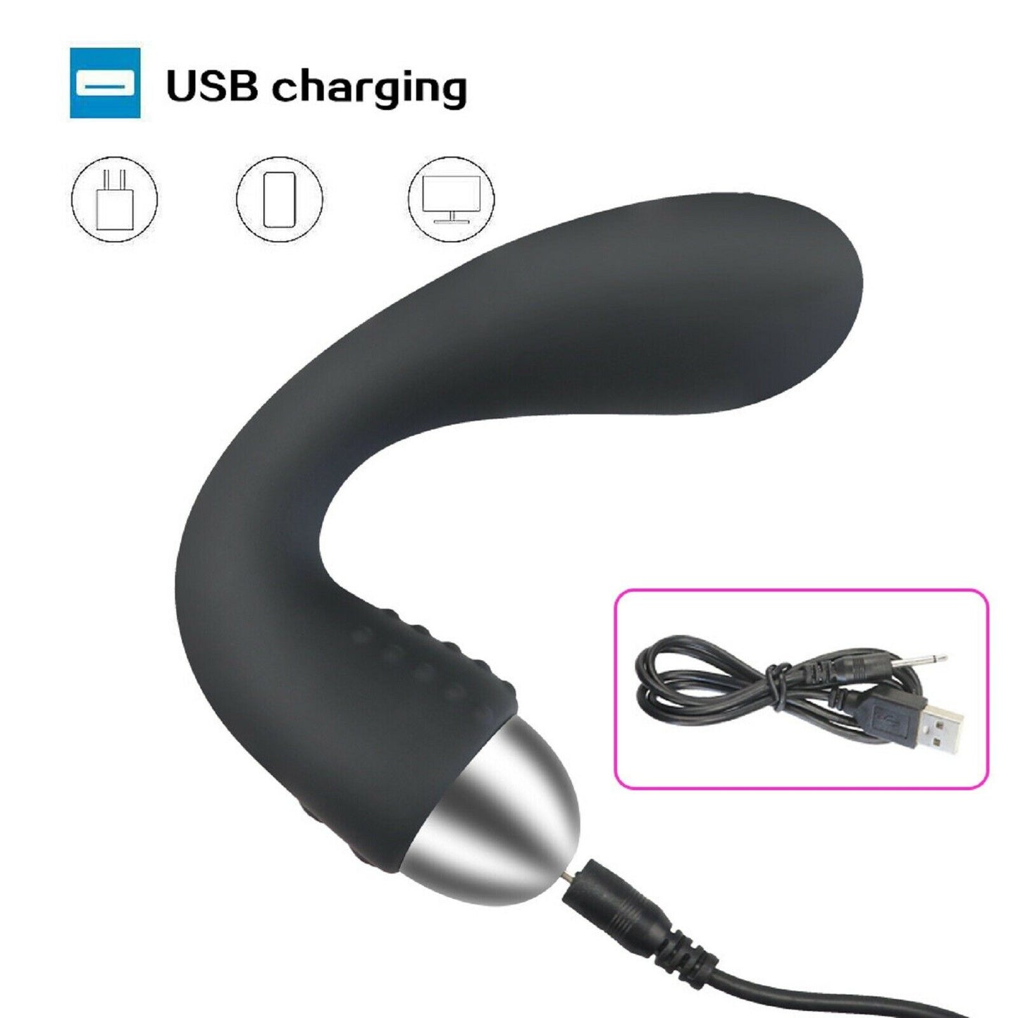 Prostate Massager Mens Female Vibrator Anal Plug USB Rechargeable Dildo Sex Toy