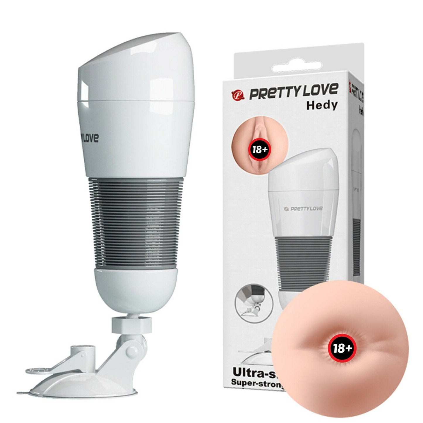 Male Masturbator Pussy Anal Oral Vagina Stroker Hands Free Suction Cup Sex Toy