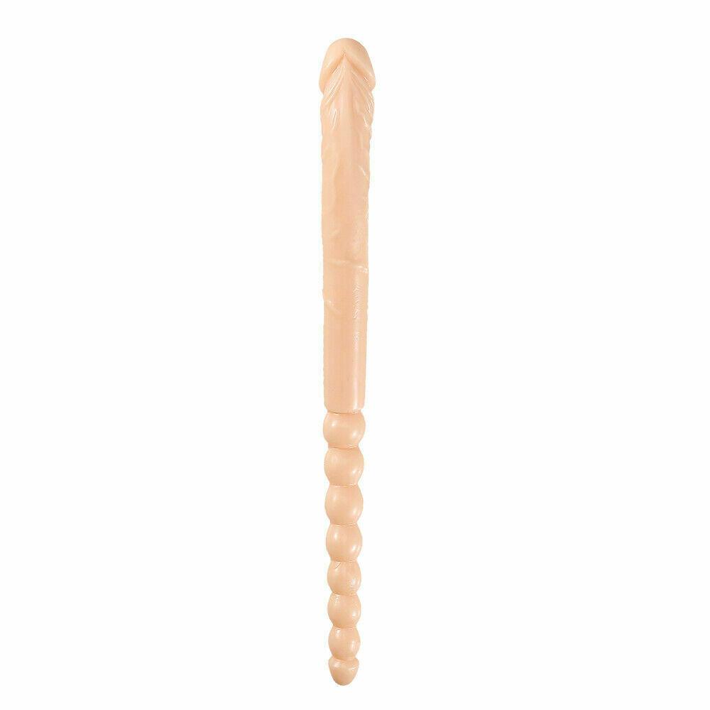 47cm Double Ended Crystal Anal Beads Dildo Dong Penis Lesbian Adult Sex Toy New