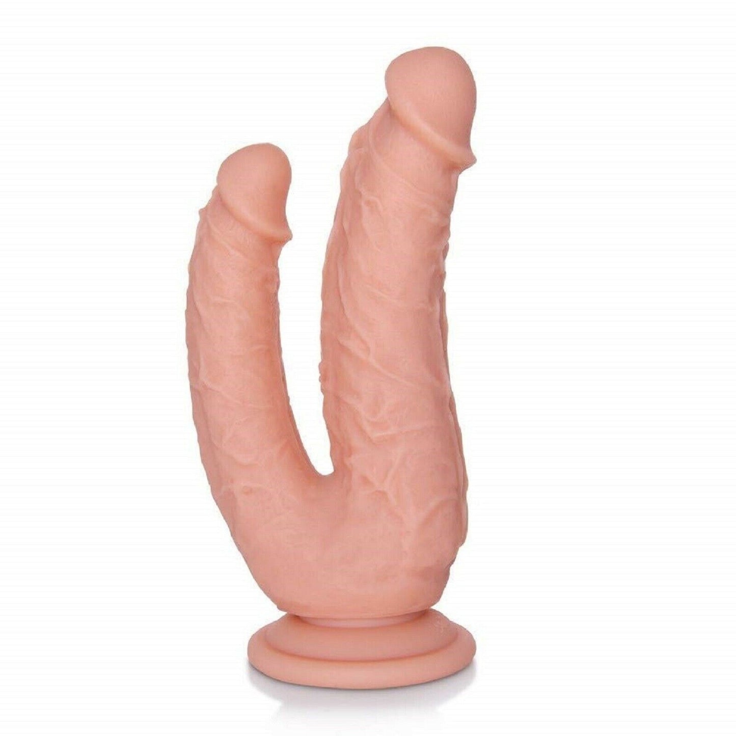 19+16cm Realistic Double Ended Dildo Dong Penetration Suction Cup Big Sex Toy