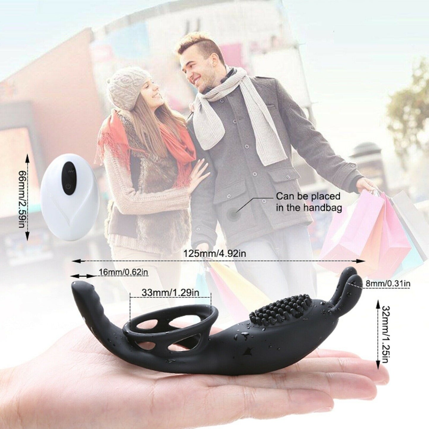 Vibrating Cock Ring Penis USB Dildo Couples Vibe Clit Vibrator Wearable Sex Toy