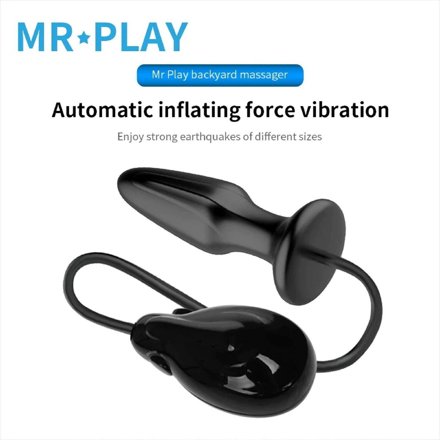 Inflatable Vibrating Anal Butt Plug Large Vibrator Prostate Massager Men Sex Toy