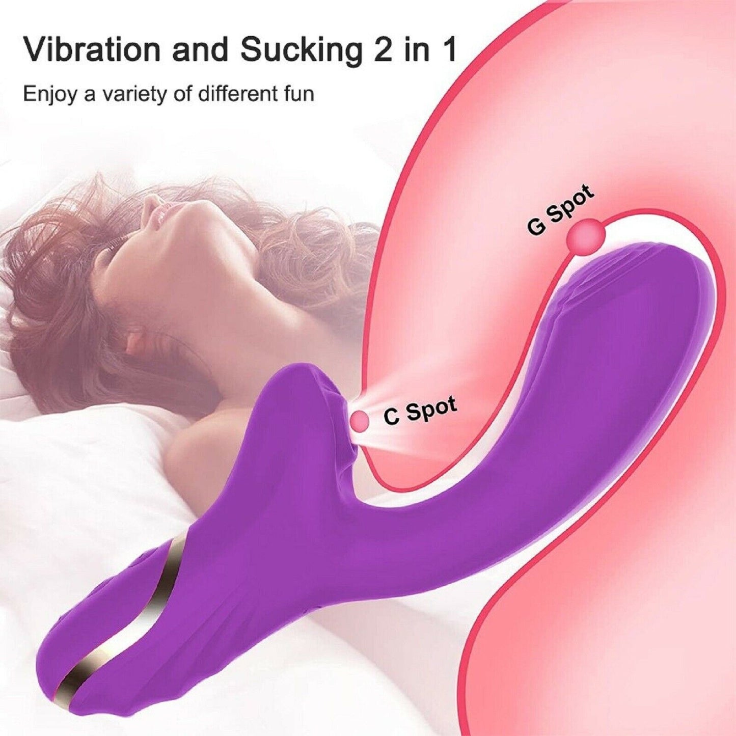 Vibrator Dildo Stimulator G-Spot Clitoral Sucking Oral Clitoris Powerful Sex Toy