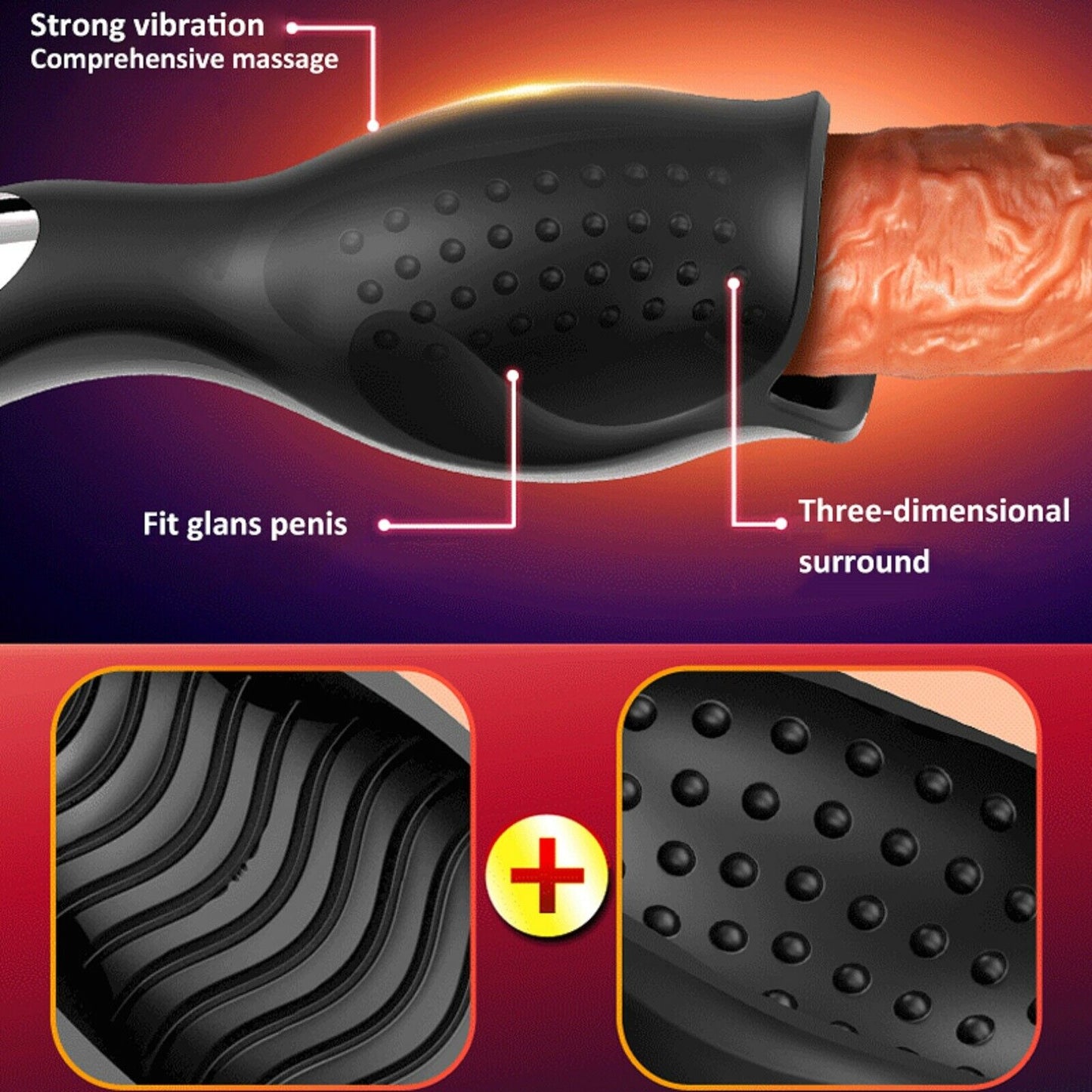 Penis Vibrator Stroker Glans Trainer Vibrating Male Masturbator USB Sex Toy